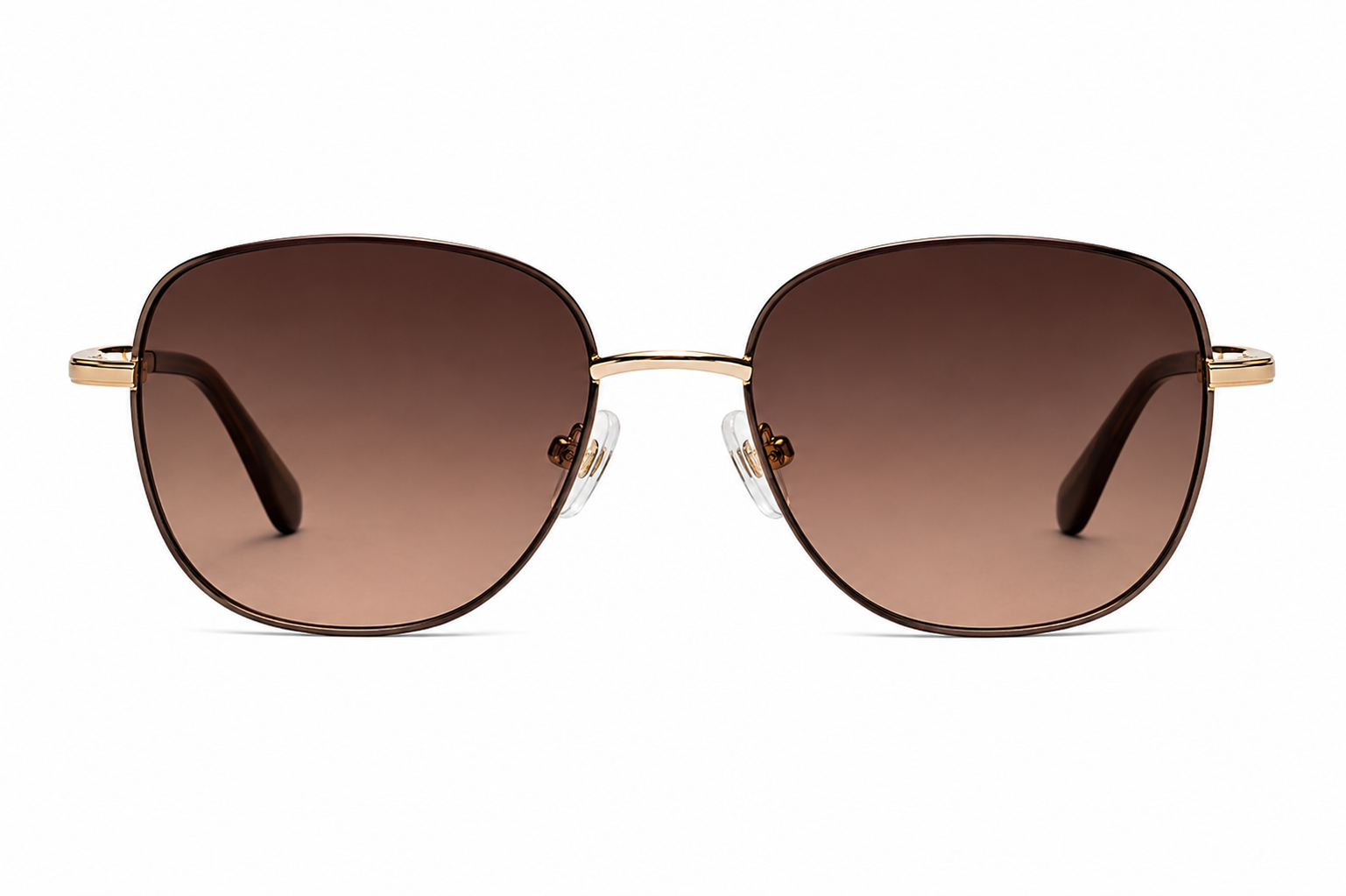 JET Burgundy Brown & Gold Oversized Square Sunglasses
