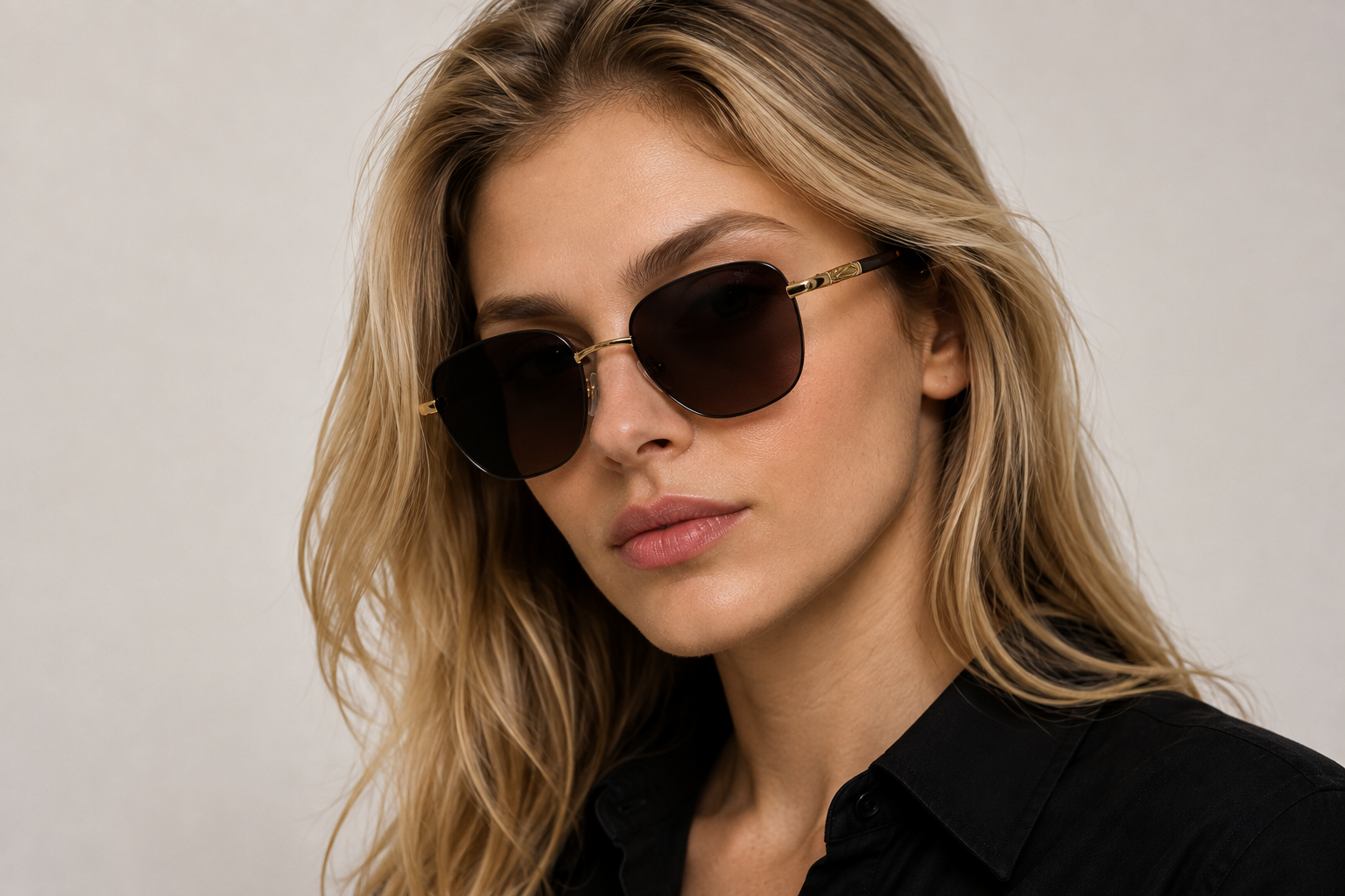 JET Burgundy Brown & Gold Oversized Square Sunglasses - Image 5