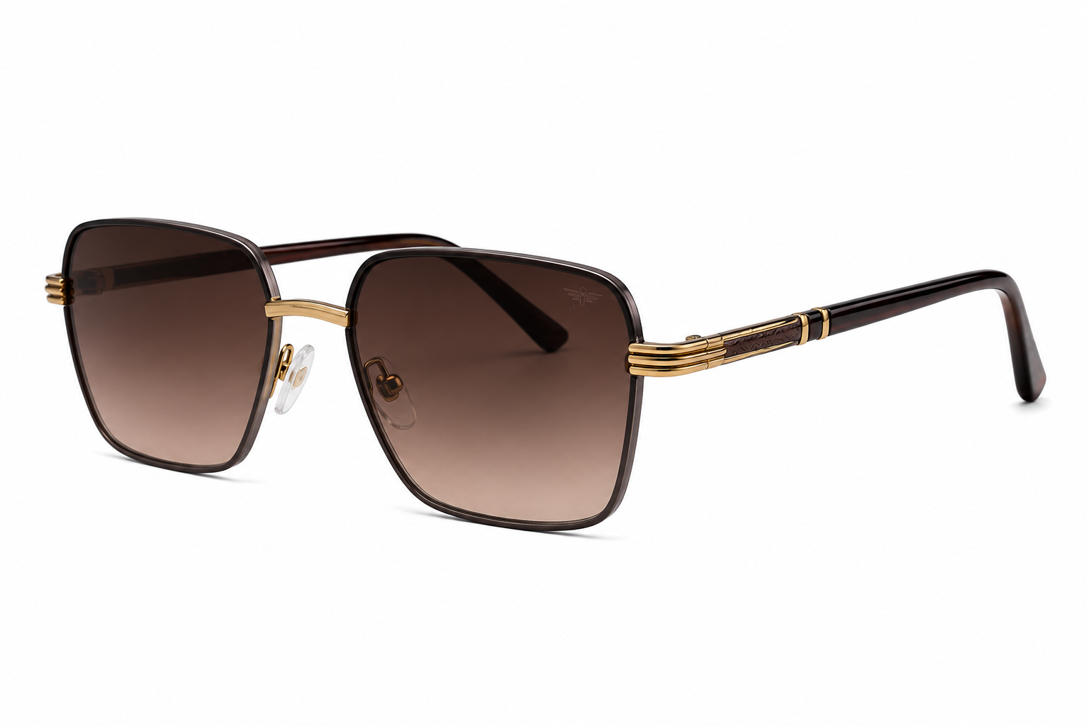 JET Gunmetal & Black Rimless Square Sunglasses - Image 2