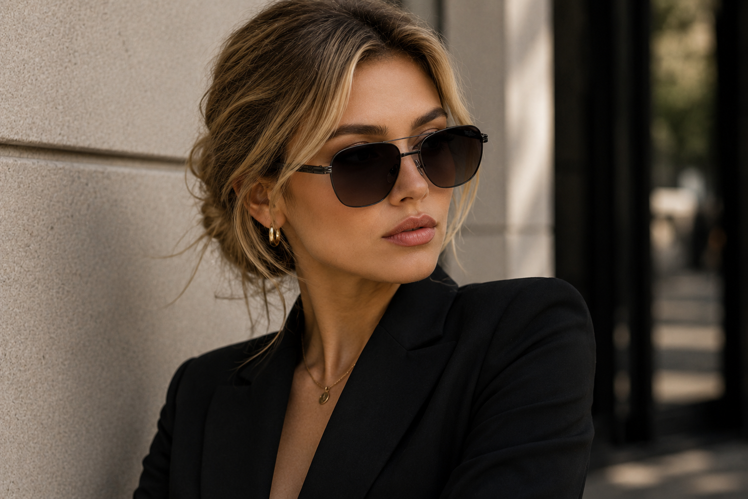 JET Gunmetal & Black Oversized Square Sunglasses - Image 5