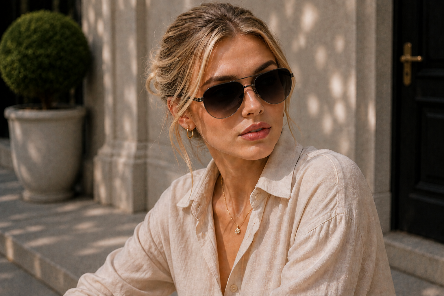 JET Gunmetal & Black Oversized Square Sunglasses - Image 6