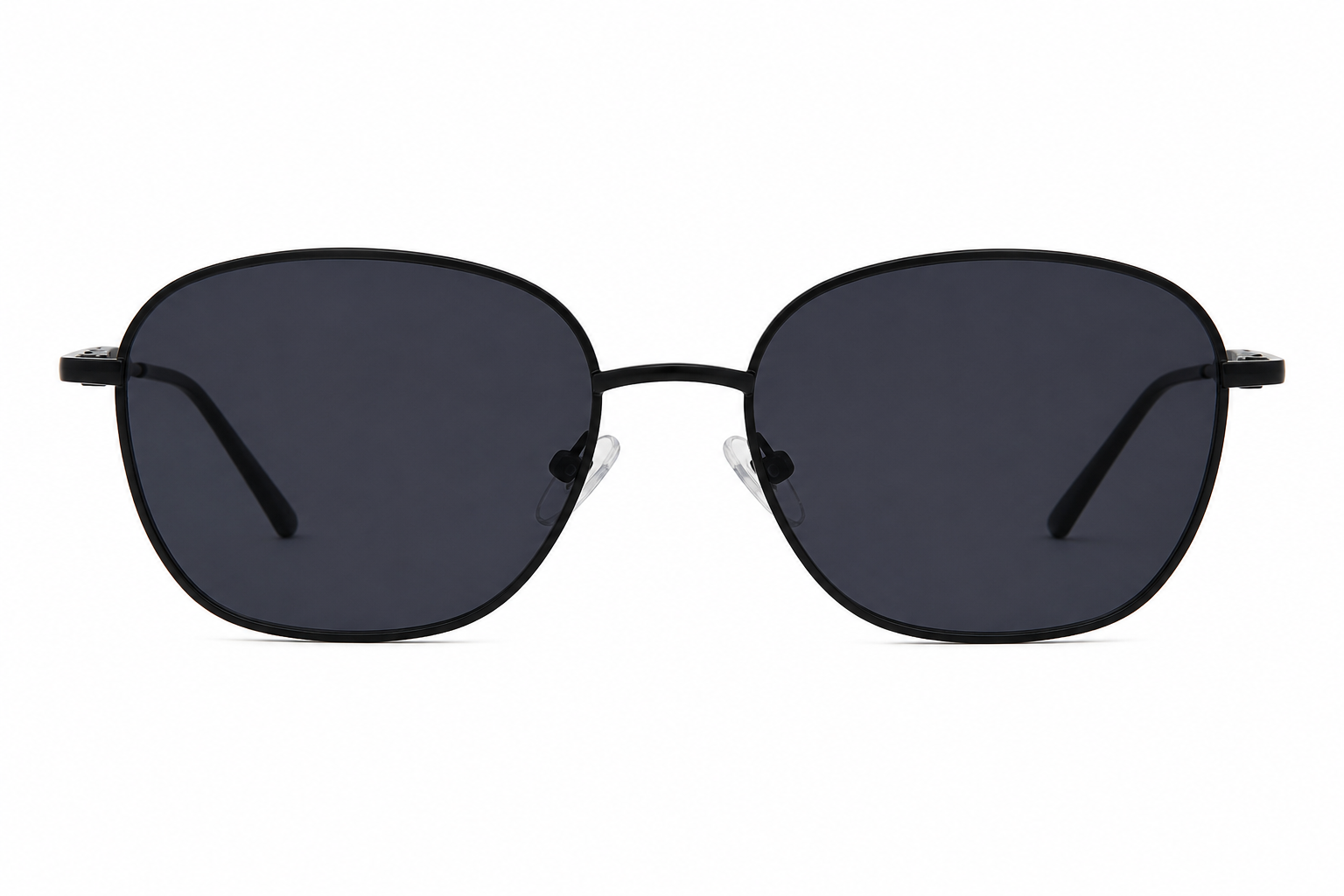 JET Glossy Black Rounded Square Sunglasses