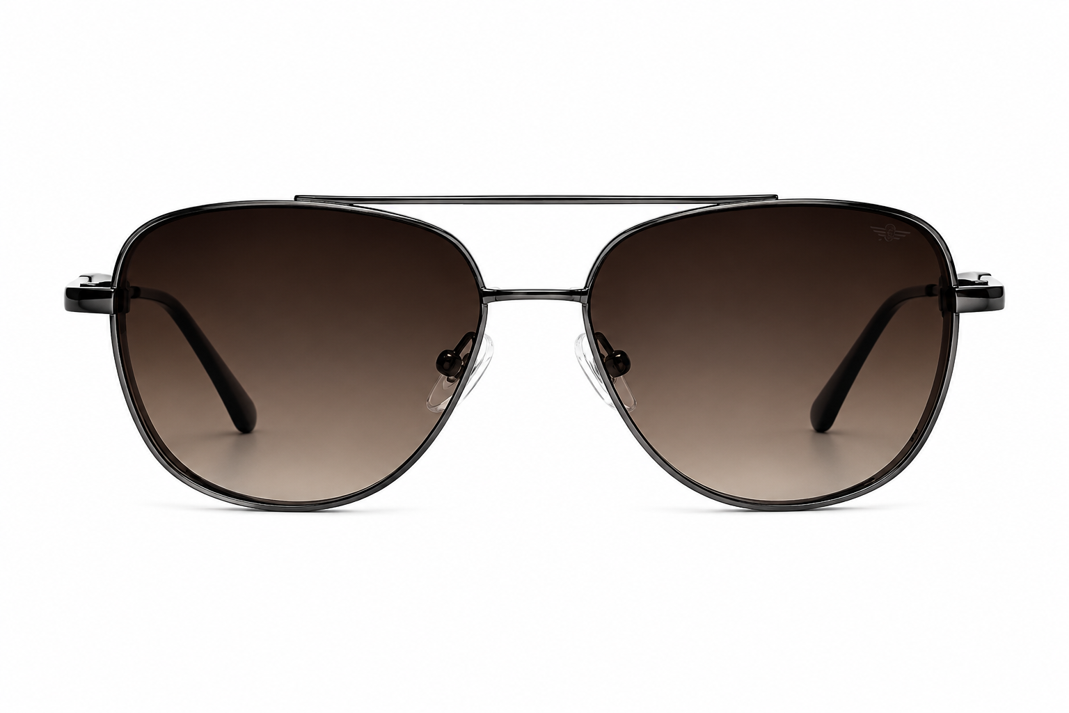 JET Gunmetal Double-Bar Aviator Sunglasses