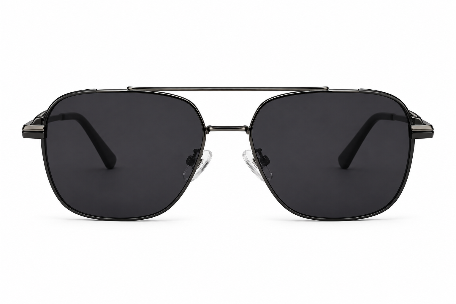 JET Gunmetal & Black Rounded Pilot Sunglasses