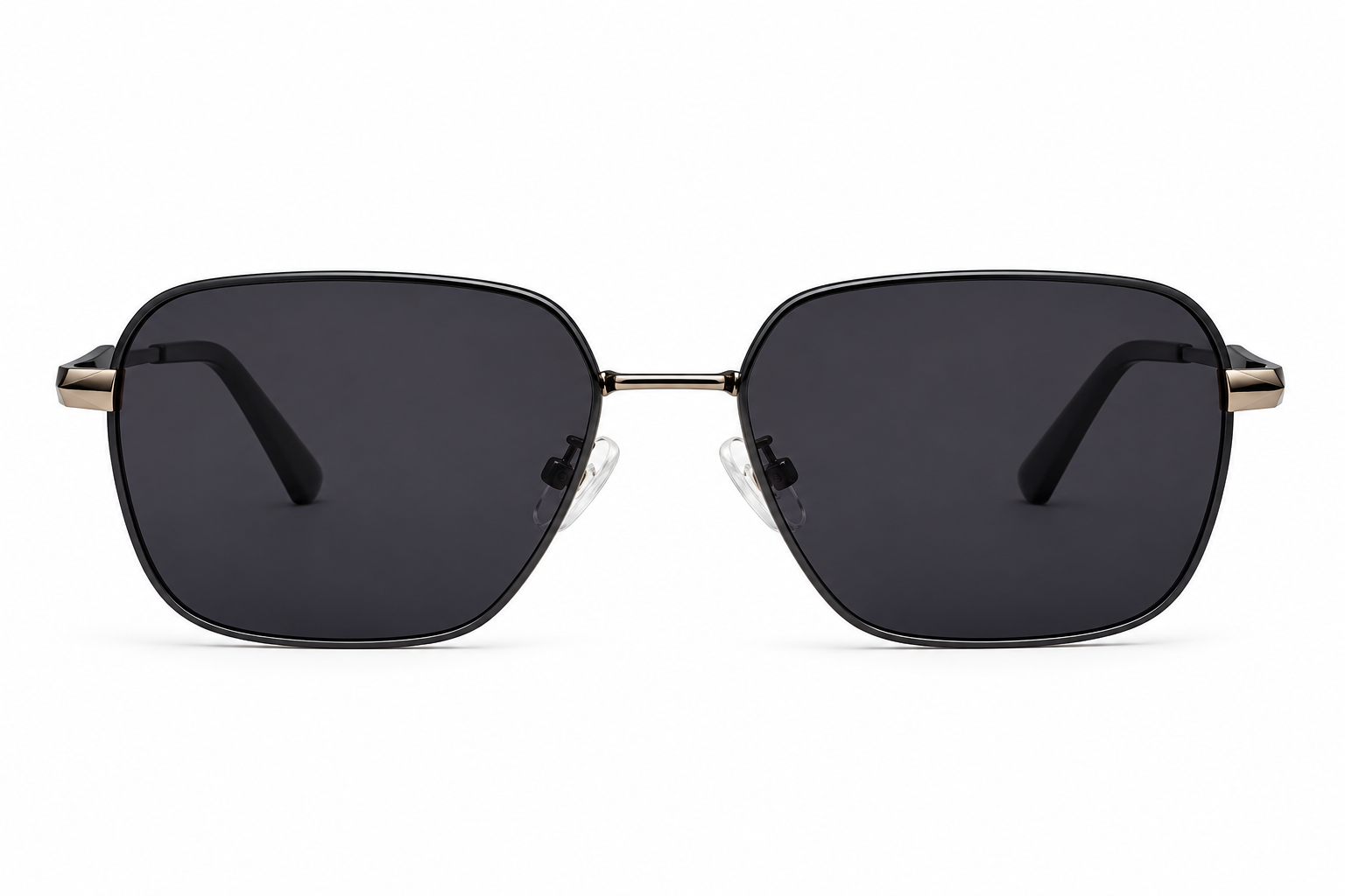 JET Black & Gunmetal Rounded Square Sunglasses