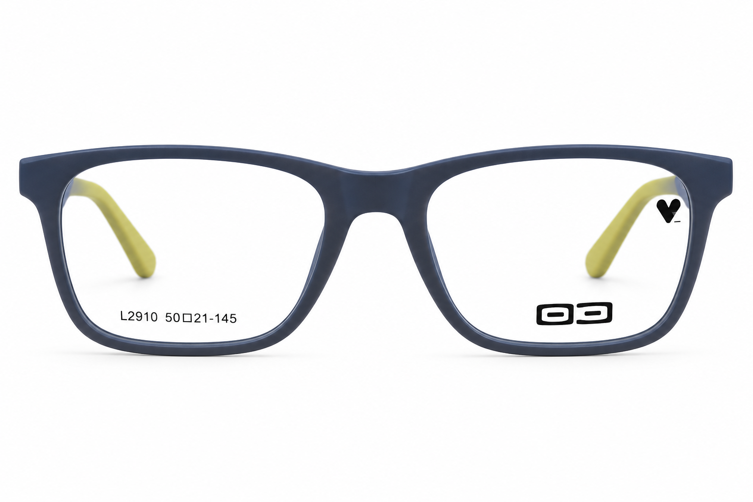 O3 Matte Navy & Lime Yellow Wayfarer Frame