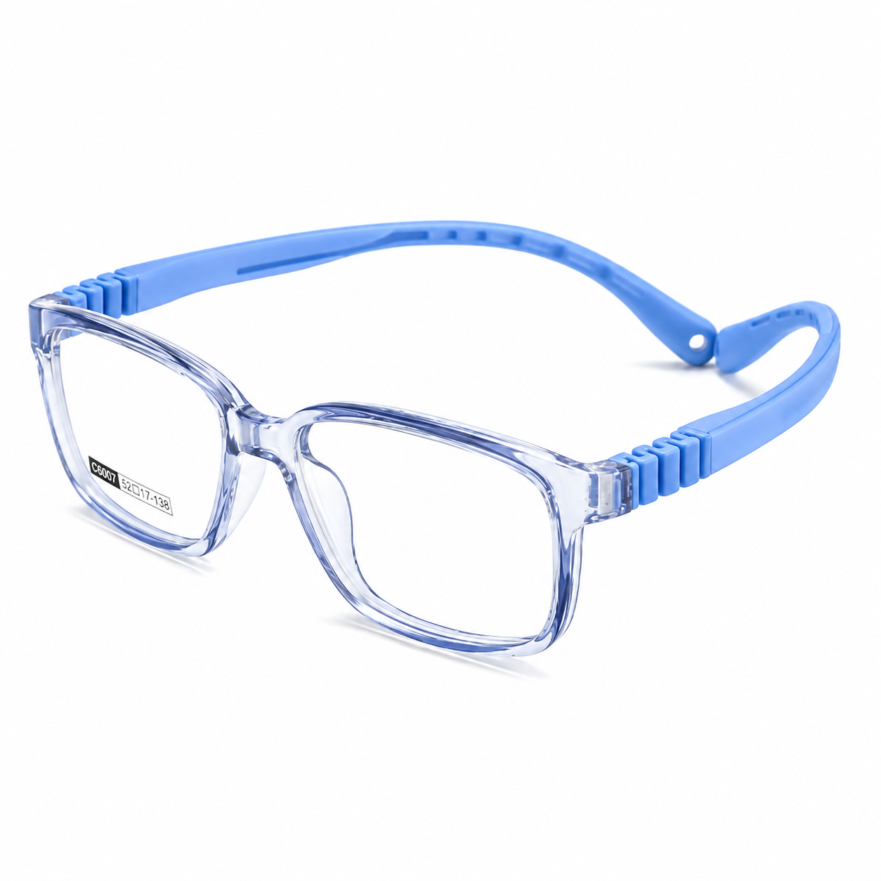FANDO Crystal Clear & Sky Blue Rectangular Frame