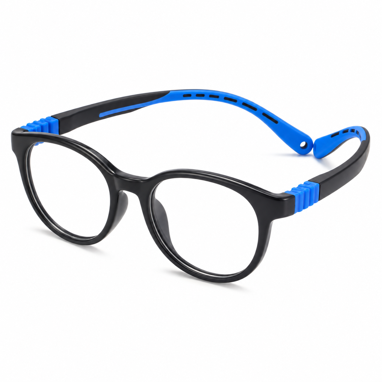 FANDO Kids Black Sky Blue Round Frame