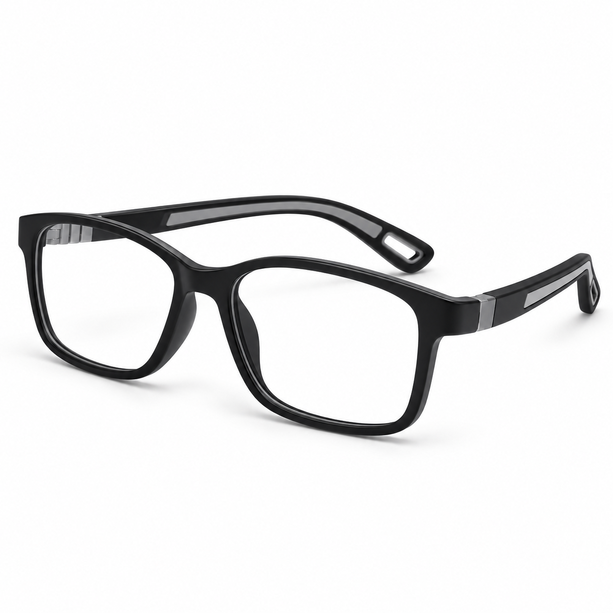 FANDO Grey Black Rectangular Frame