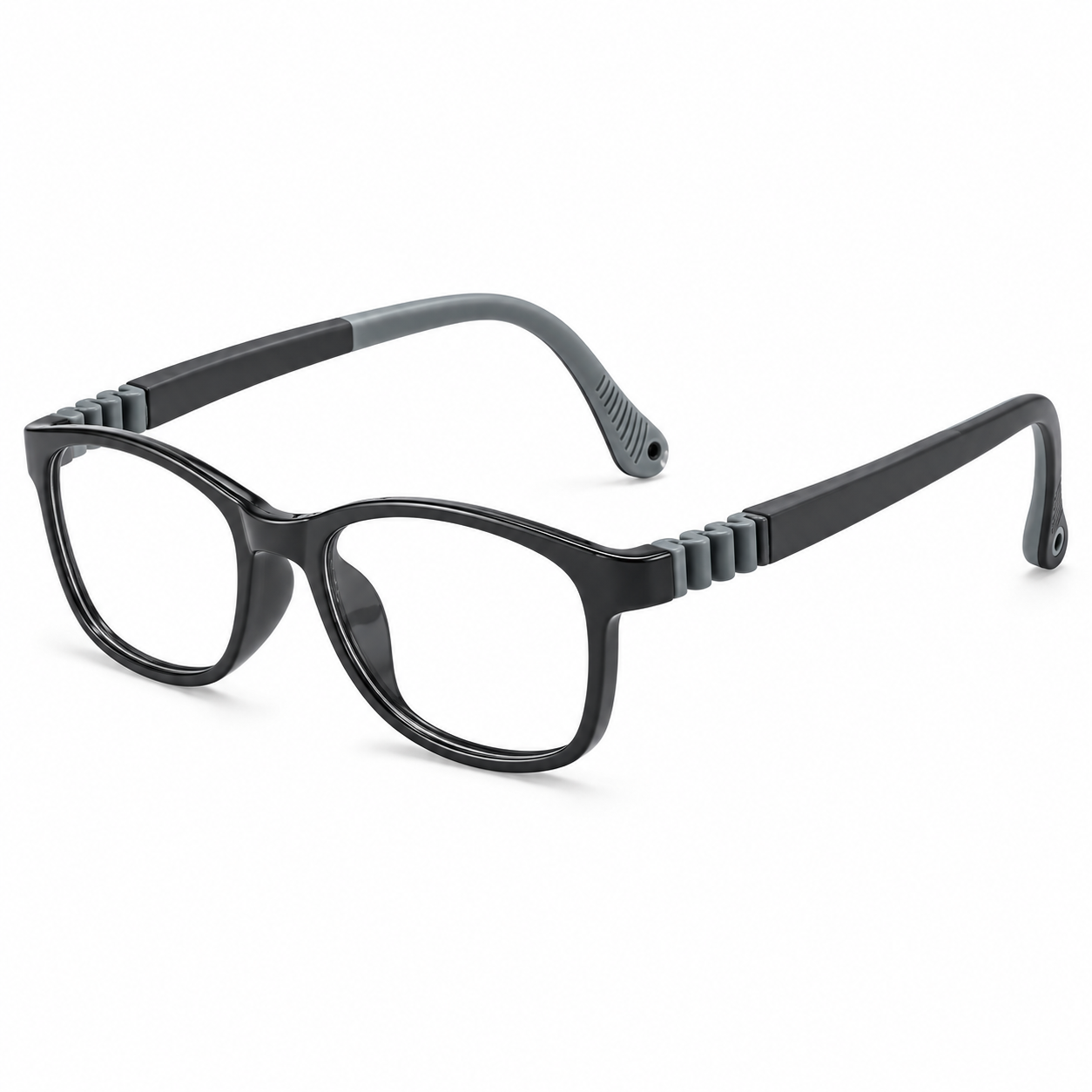 FANDO Kids Black Grey Rounded Square Frame