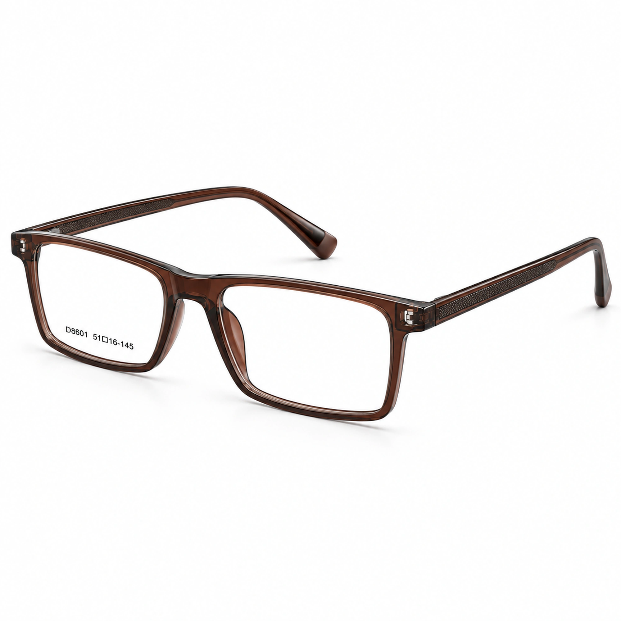 JET Glossy Brown Tortoise Rectangular Acetate Frame
