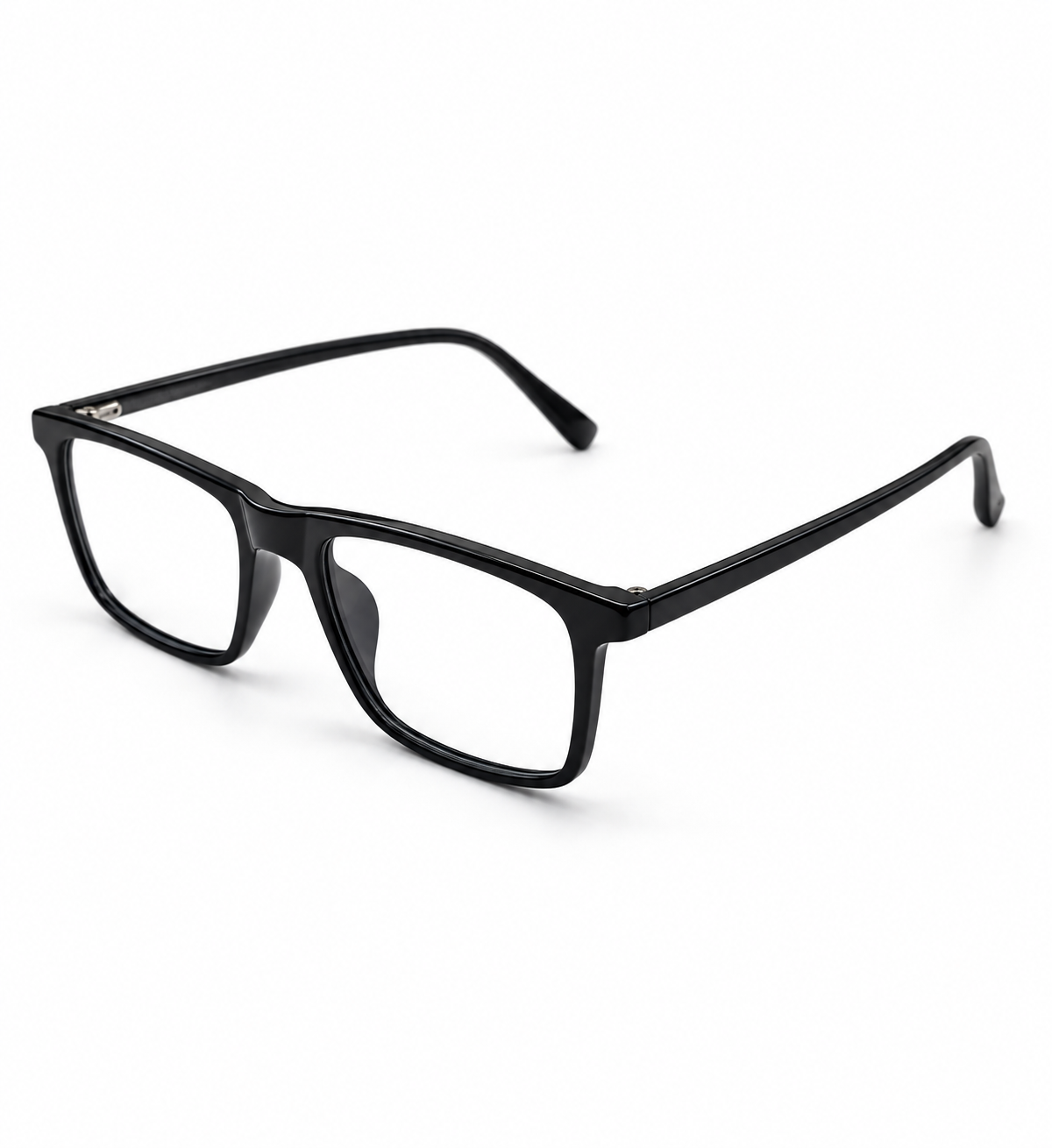 JET Glossy Black Rectangular Acetate Frame
