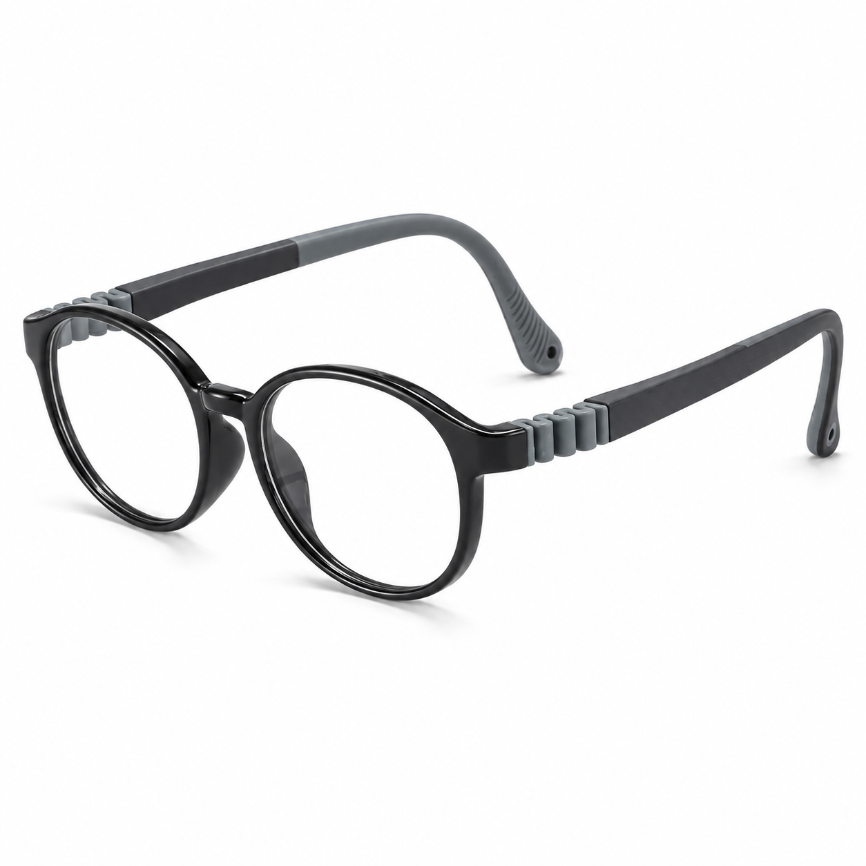 FANDO Kids Black Round Frame