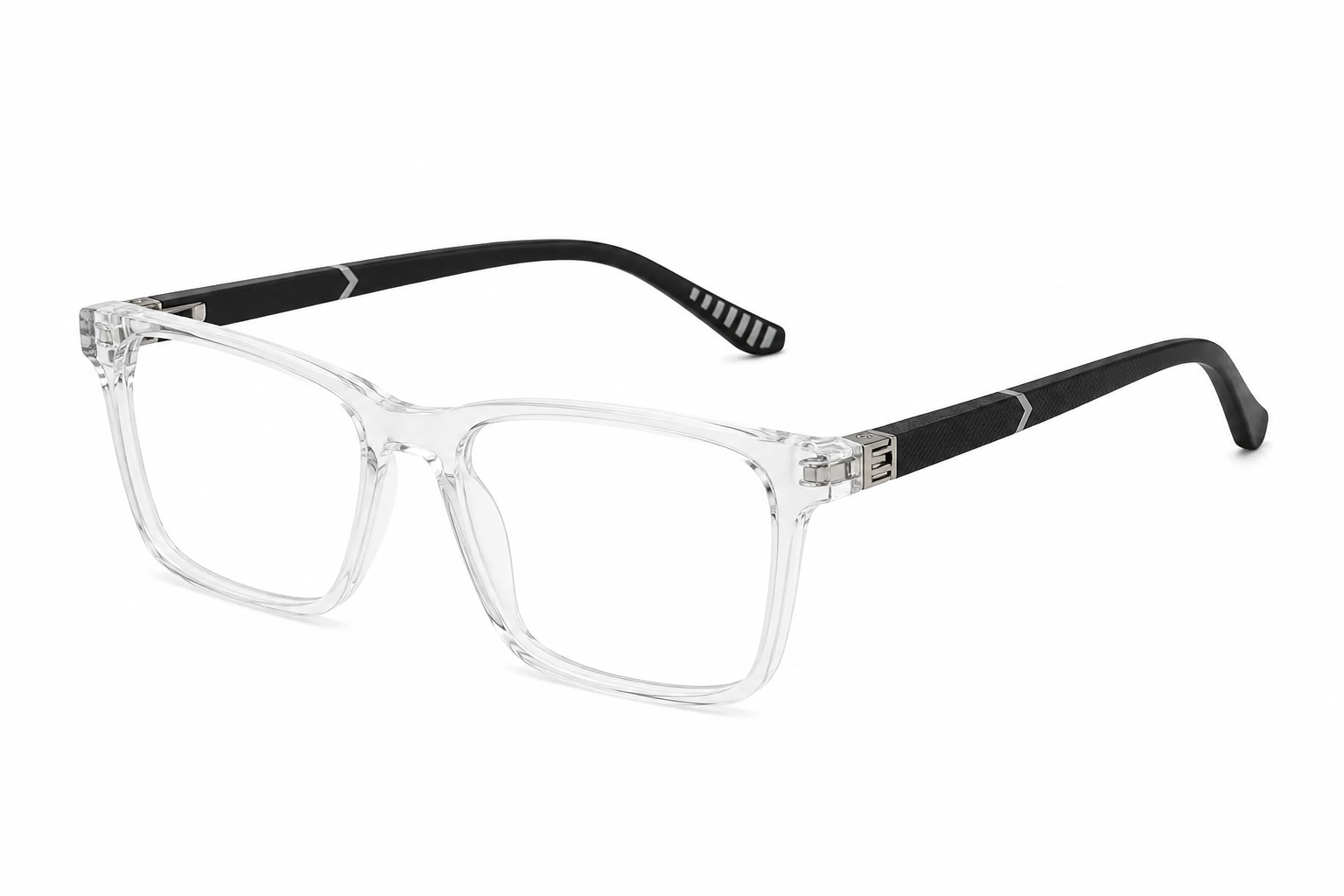 JET Crystal Clear & Black Rectangular Frame