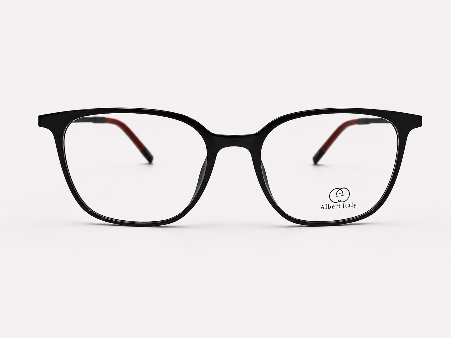 Albert Italy Glossy Black & Black-Red Square Frame