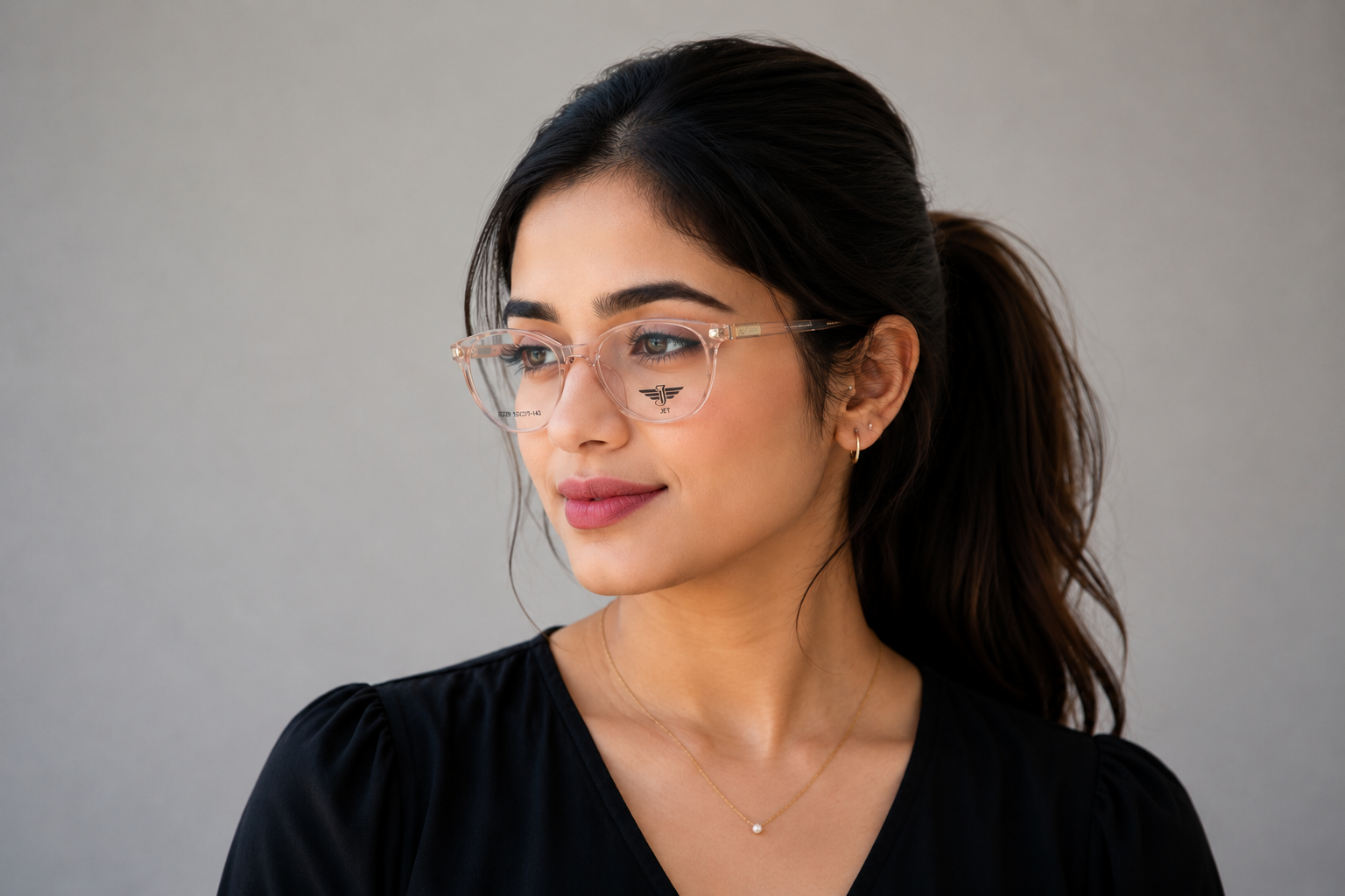 JET Transparent Blush Pink Cat-Eye Acetate Frame - Image 3