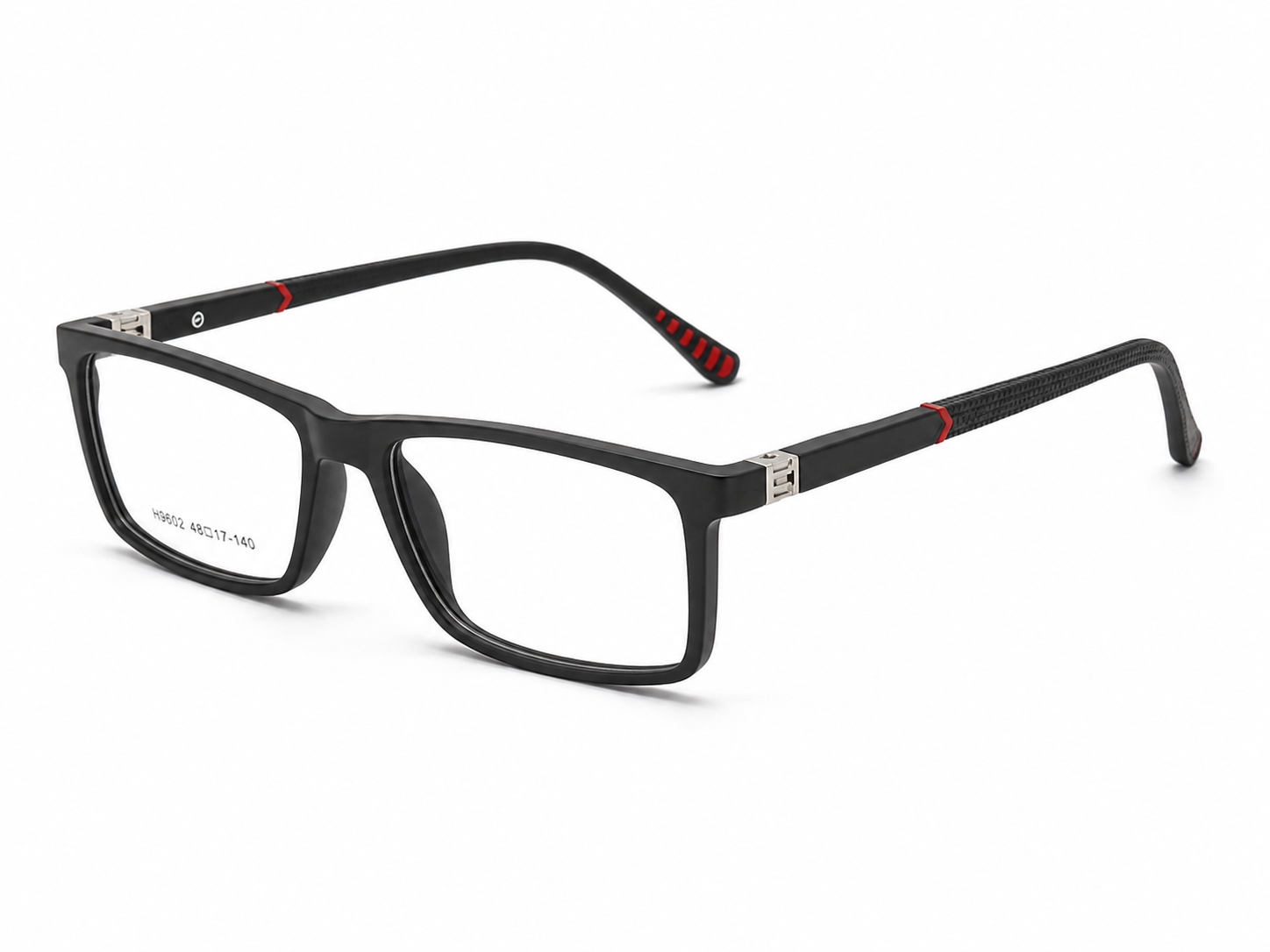 JET Matte Black with Red Rectangle Frame