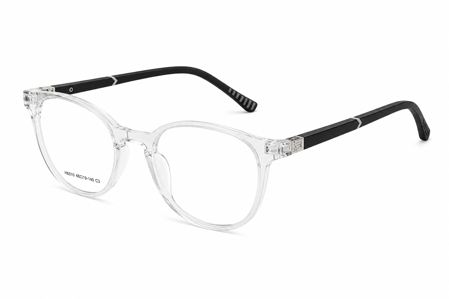 JET Crystal Clear & Black Round Frame