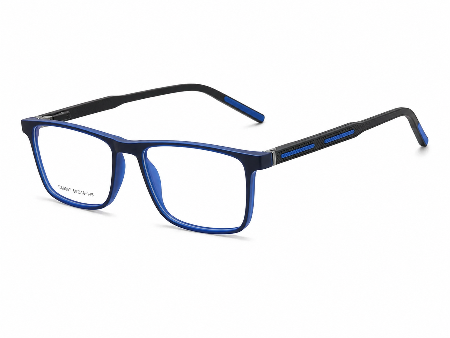 JET Matte Blue & Black Blue Stripe Rectangular Frame