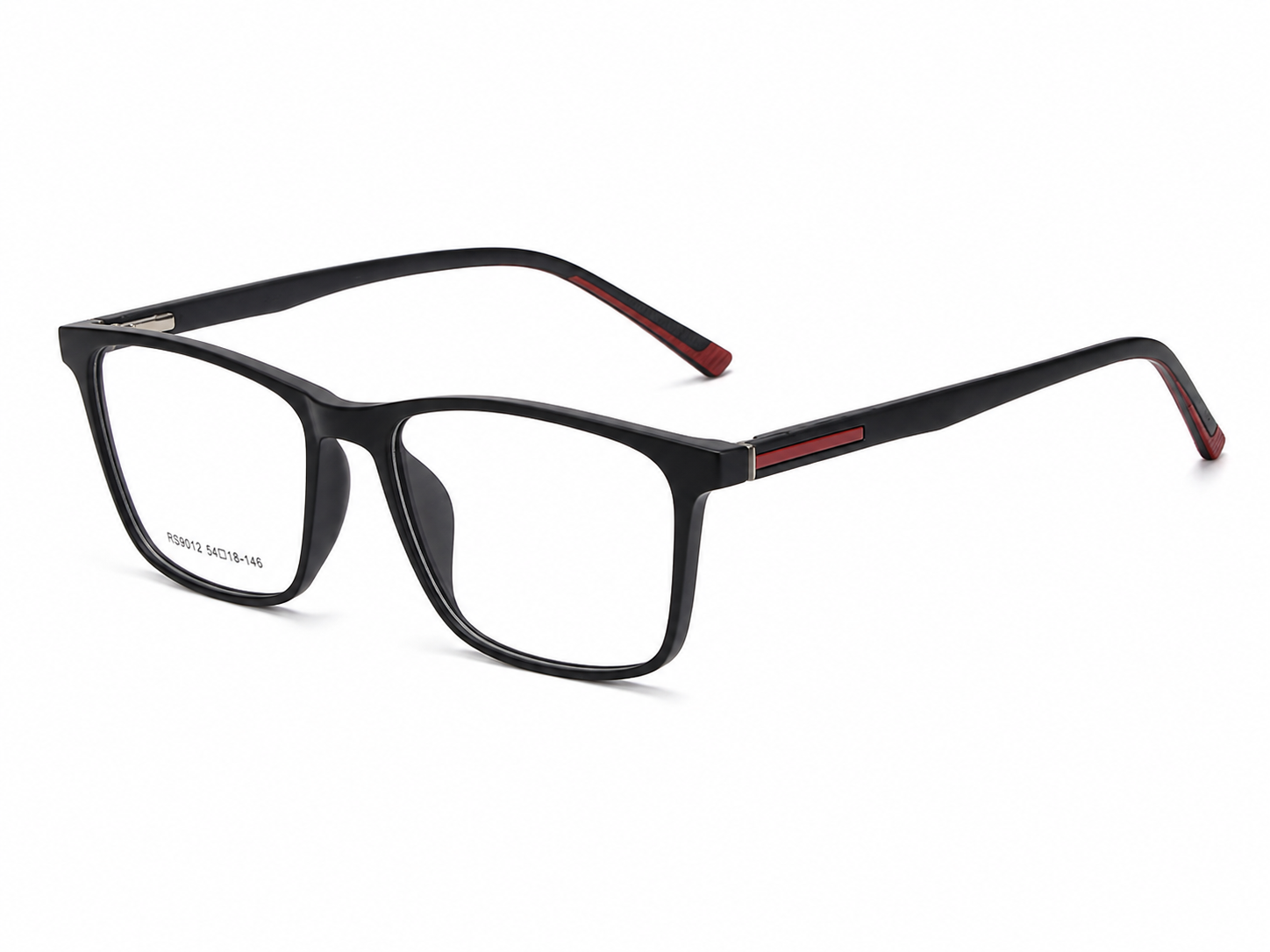 JET Matte Black & Red Racing Stripe Rectangular Frame