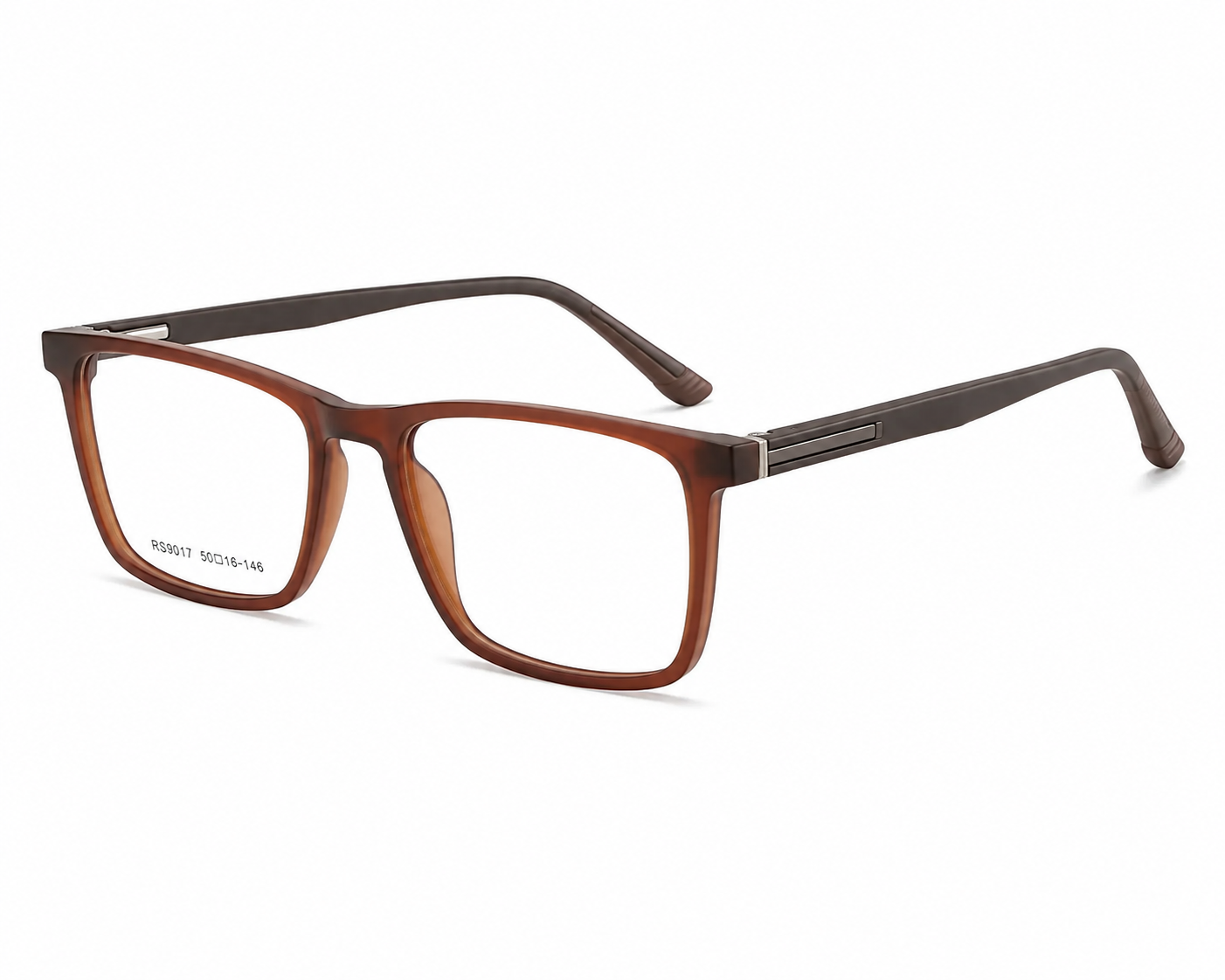 JET Translucent Brown & Black Rectangular Frame