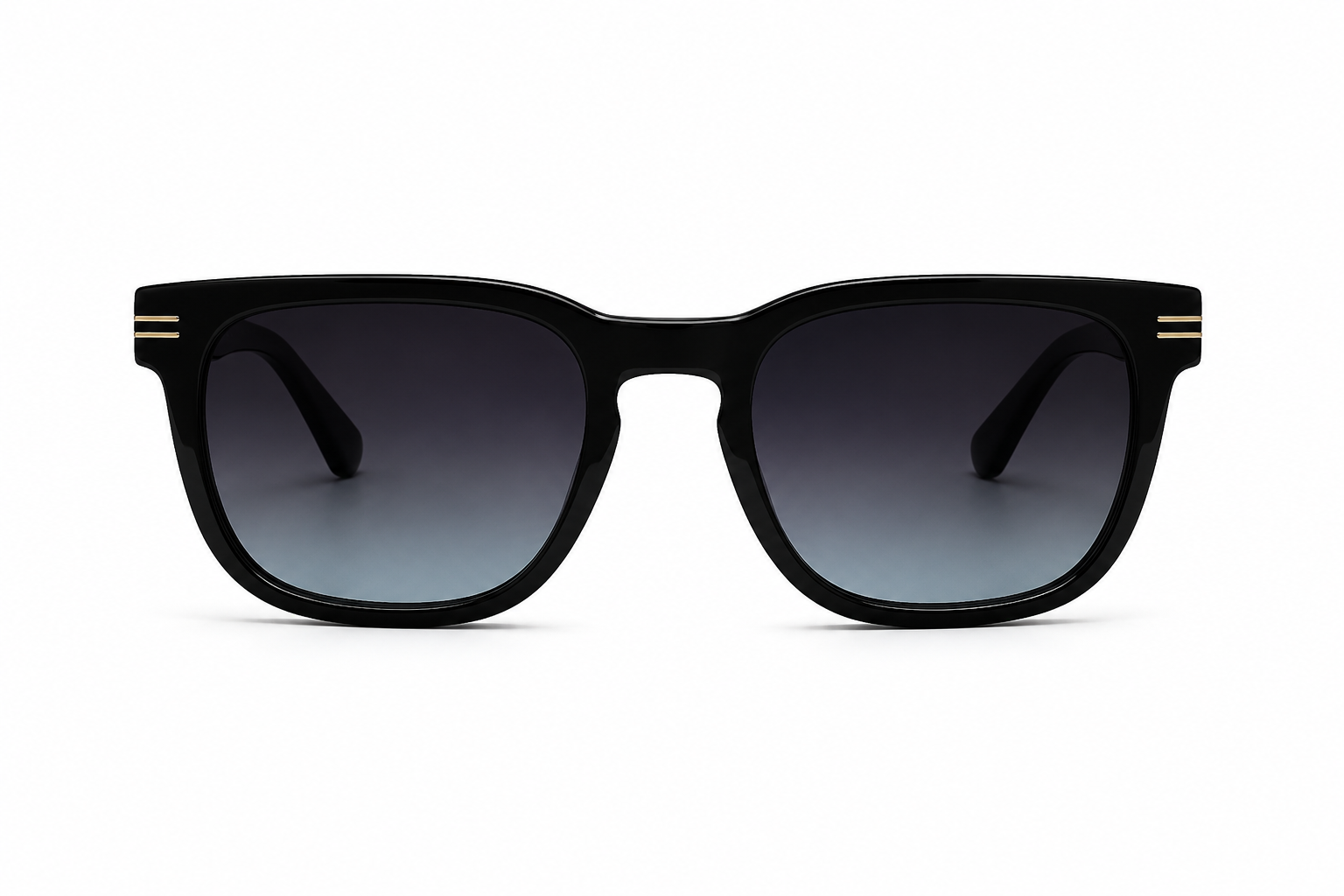 Albert Italy Black & Dark Tortoise Square Sunglasses