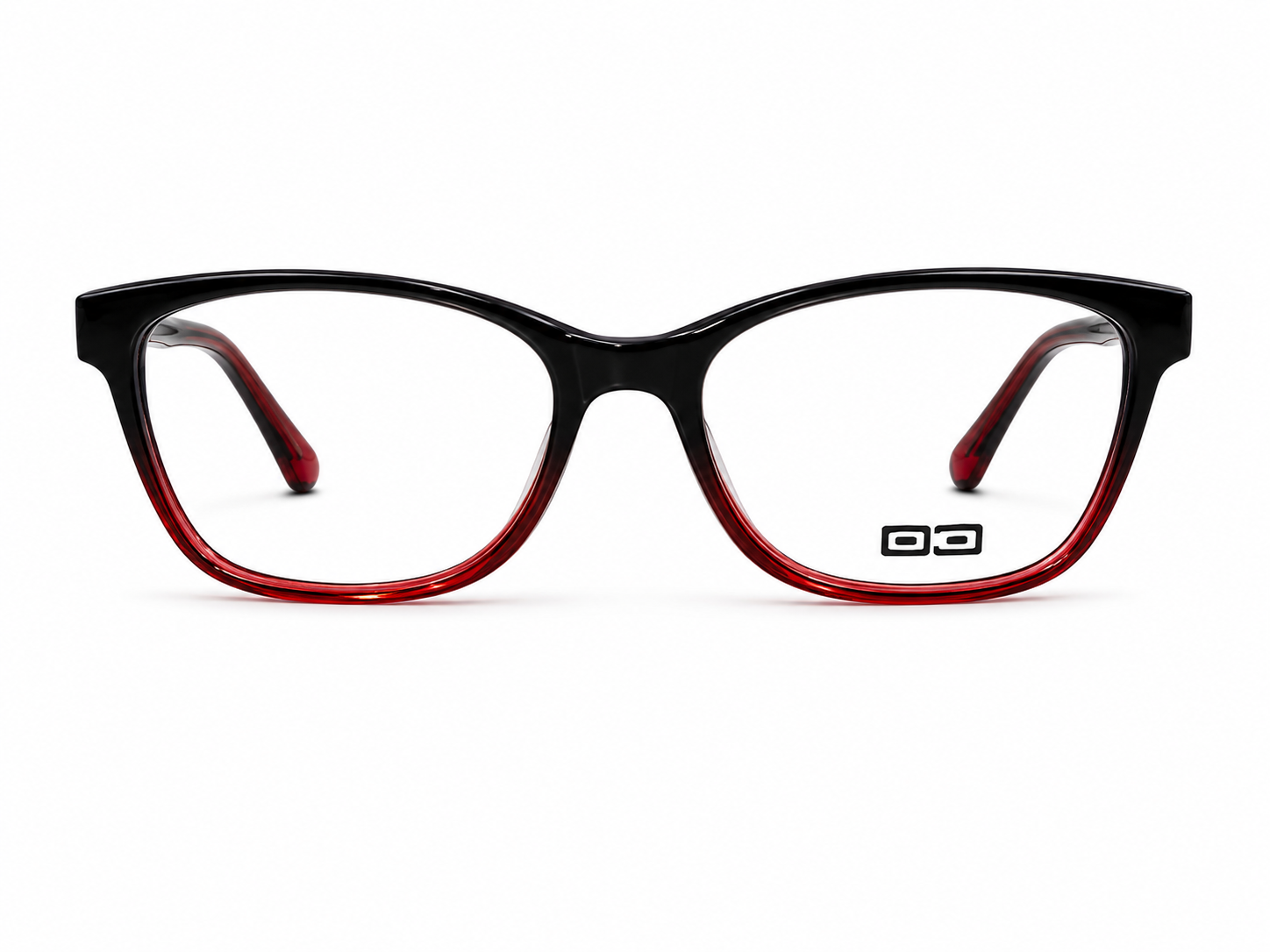 O3 Black to Red Gradient Square Acetate Frame