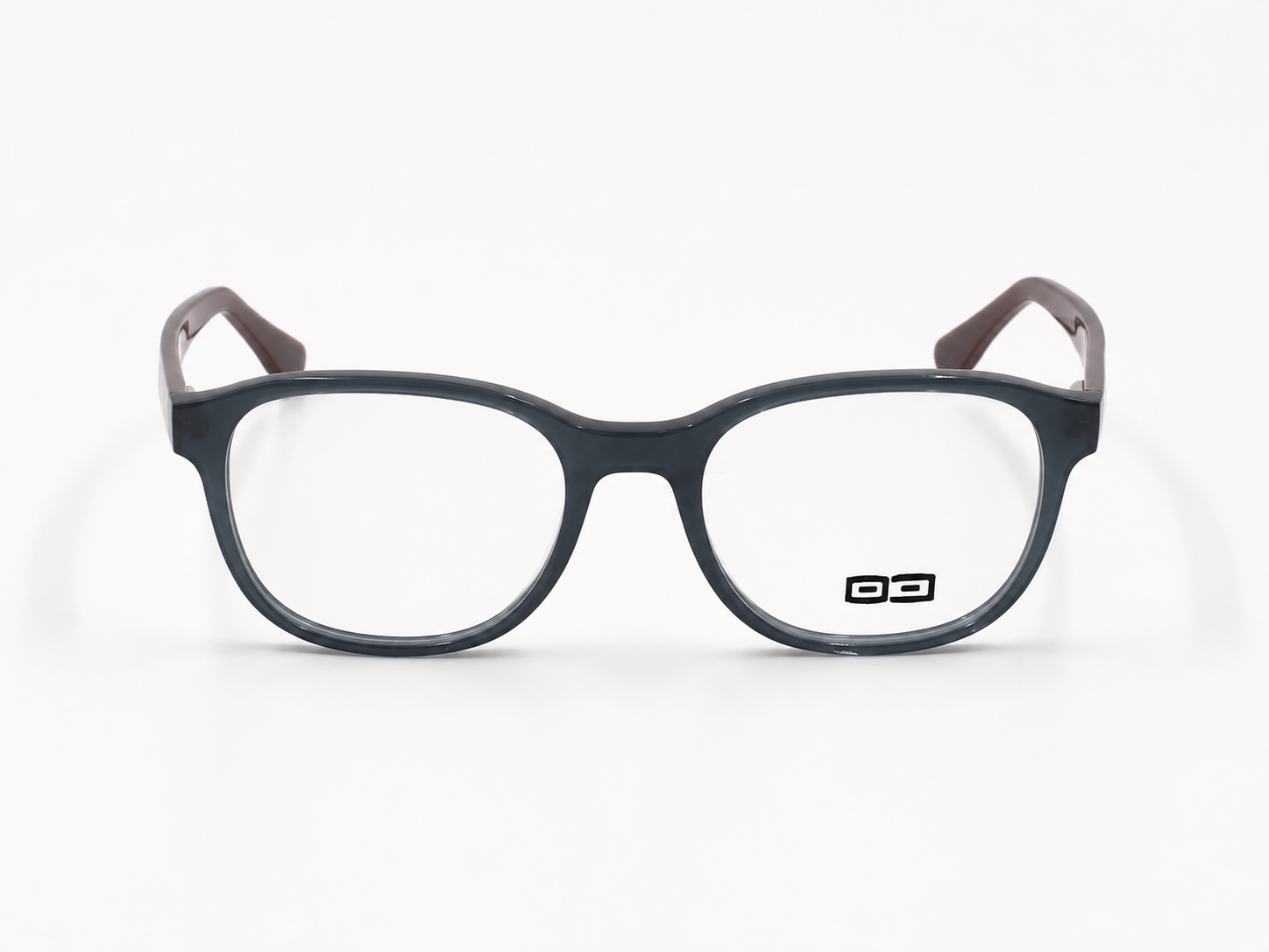 Glossy Dark Blue & Red Two-Tone Round Frame