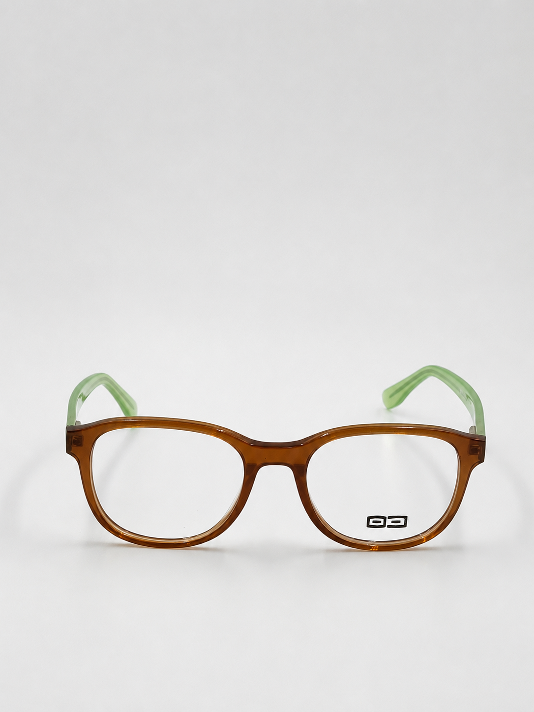 O3 Honey Brown & Mint Green Two-Tone Round Frame