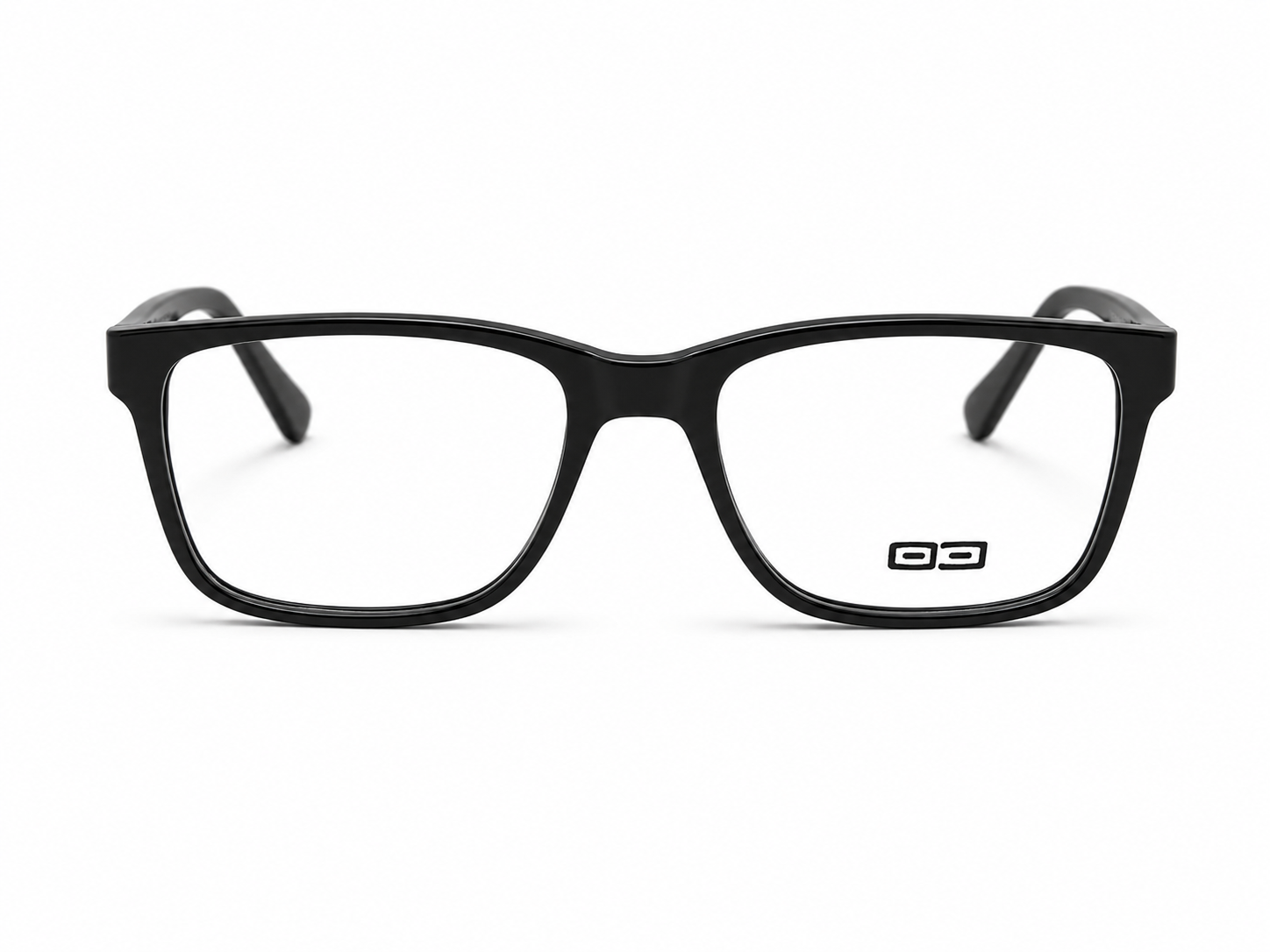 O3 Glossy Black Rectangular Acetate Frame