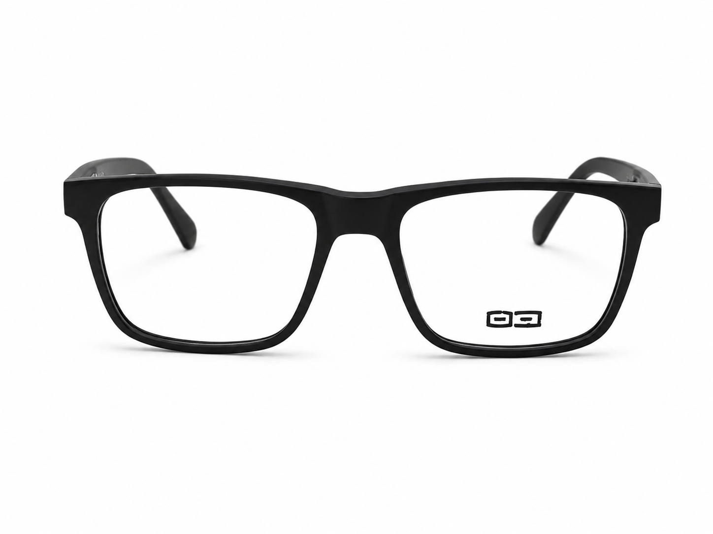 O3 Glossy Black Rectangular Acetate Frame