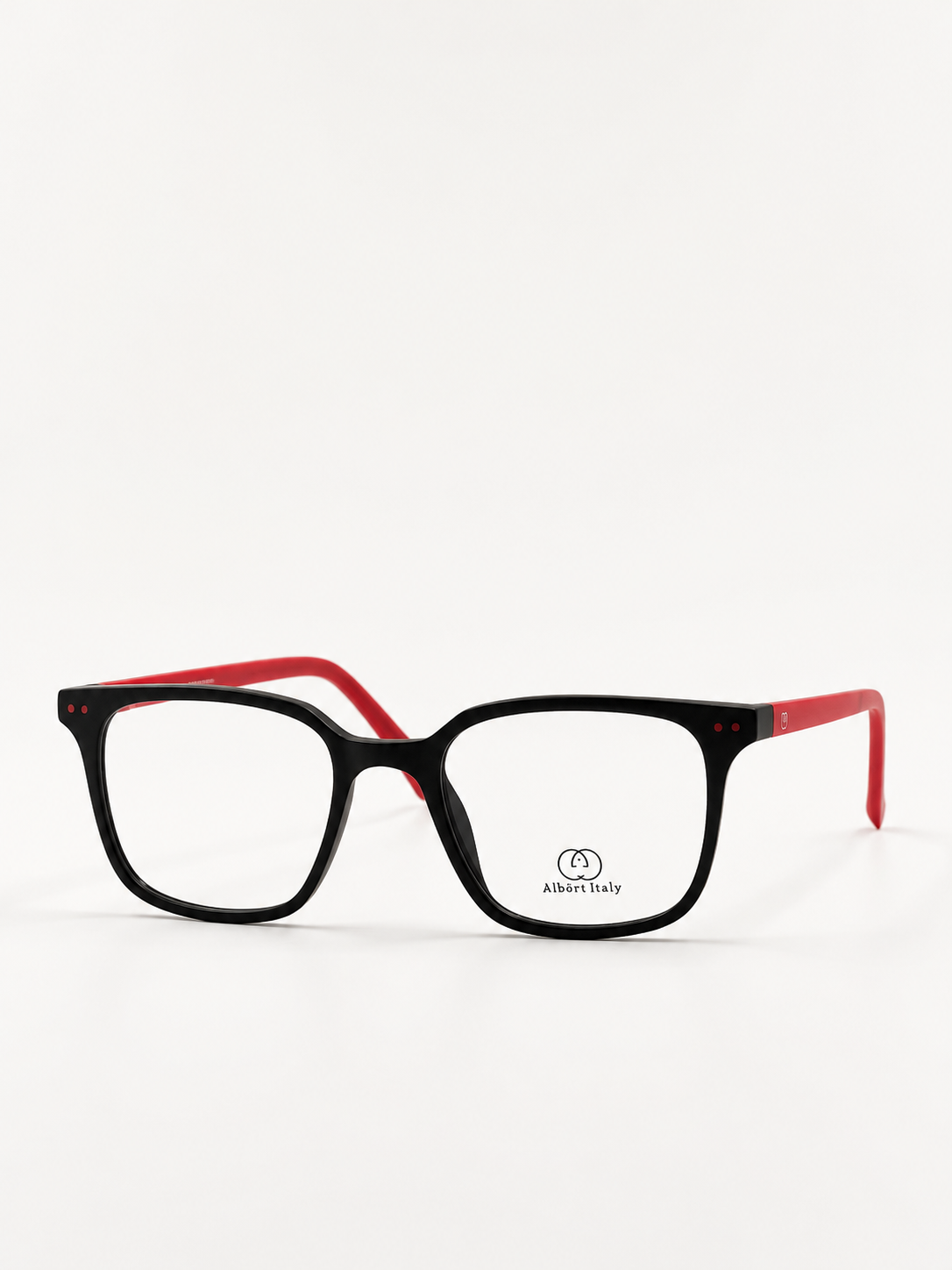 Albert Italy Matte Black & Red Square Frame