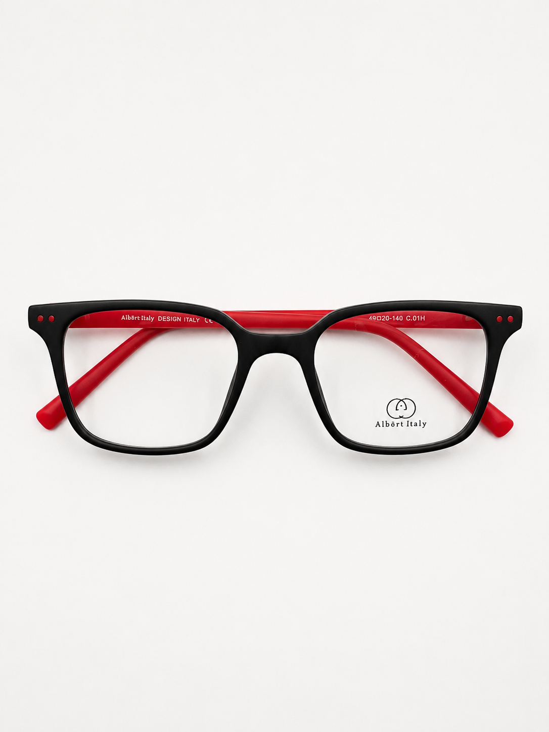 Albert Italy Matte Black & Red Square Frame - Image 5
