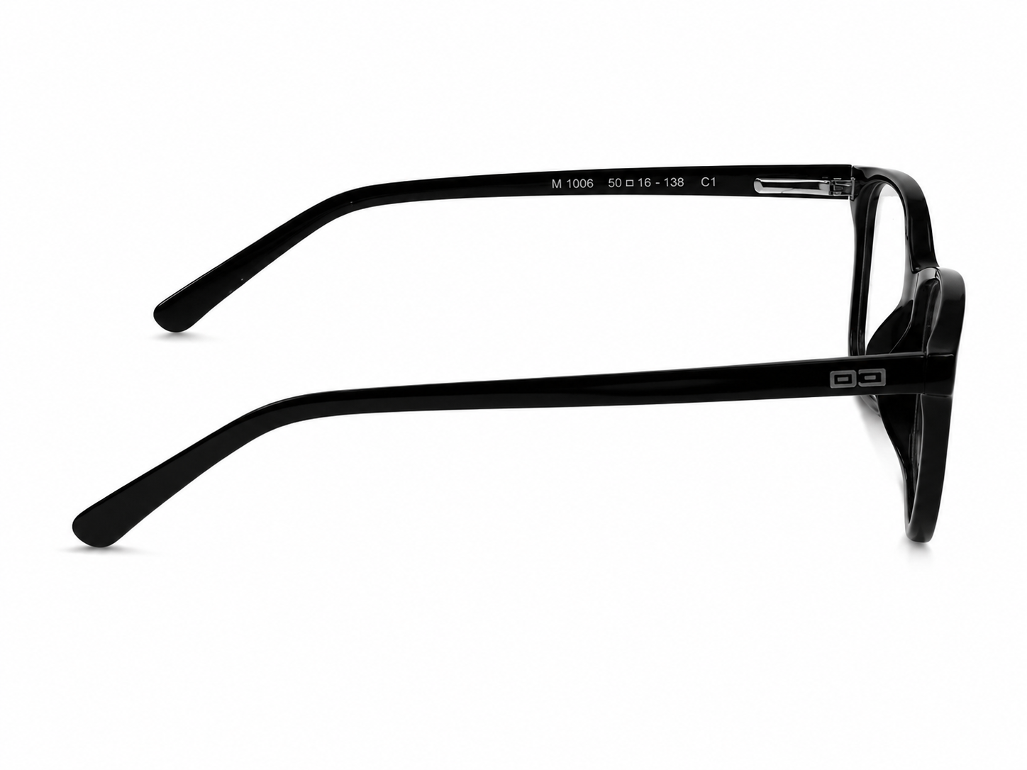 O3 Glossy Black Square Acetate Frame - Image 2