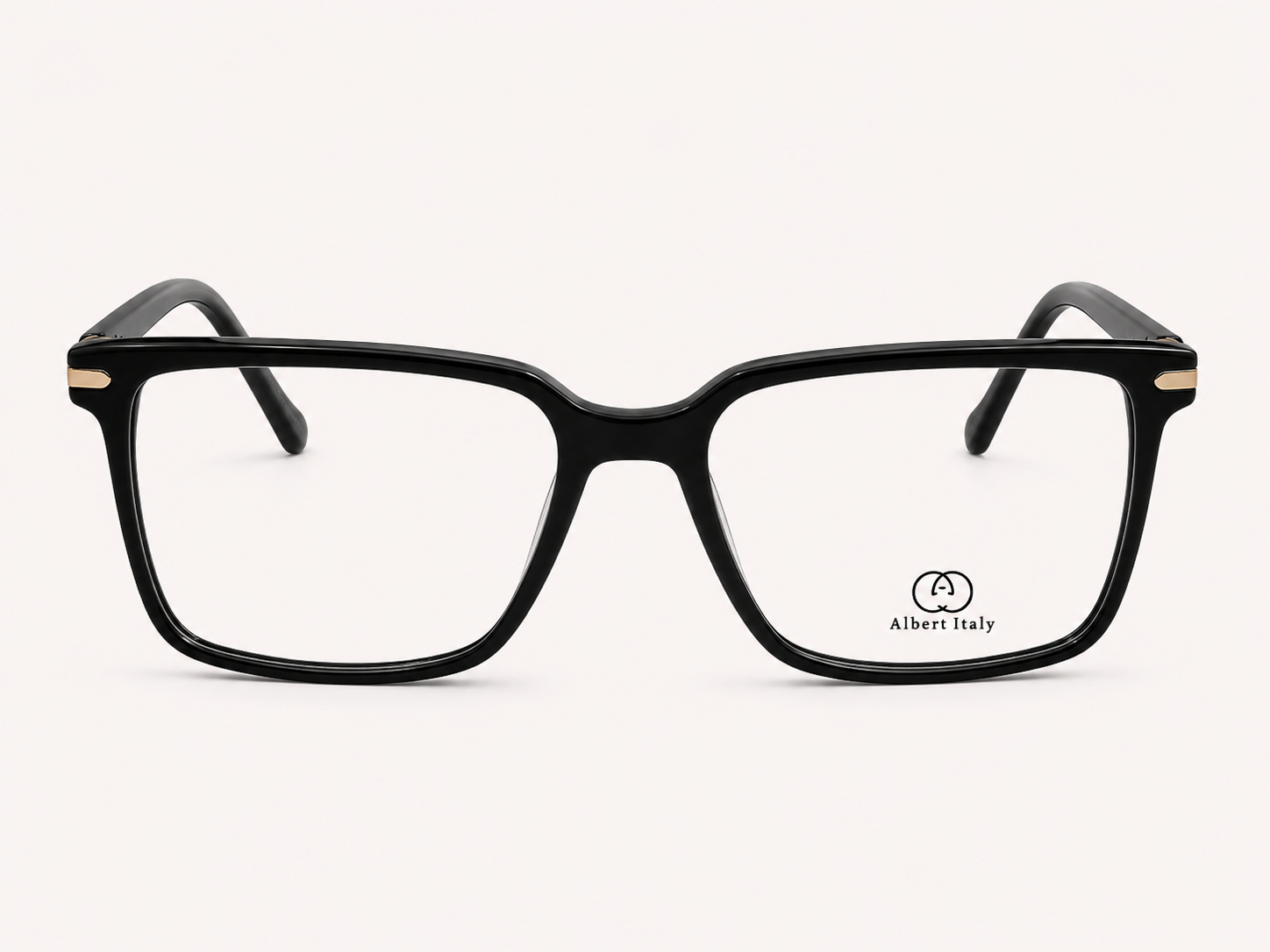 Albert Italy Glossy Black & Gold Square Frame