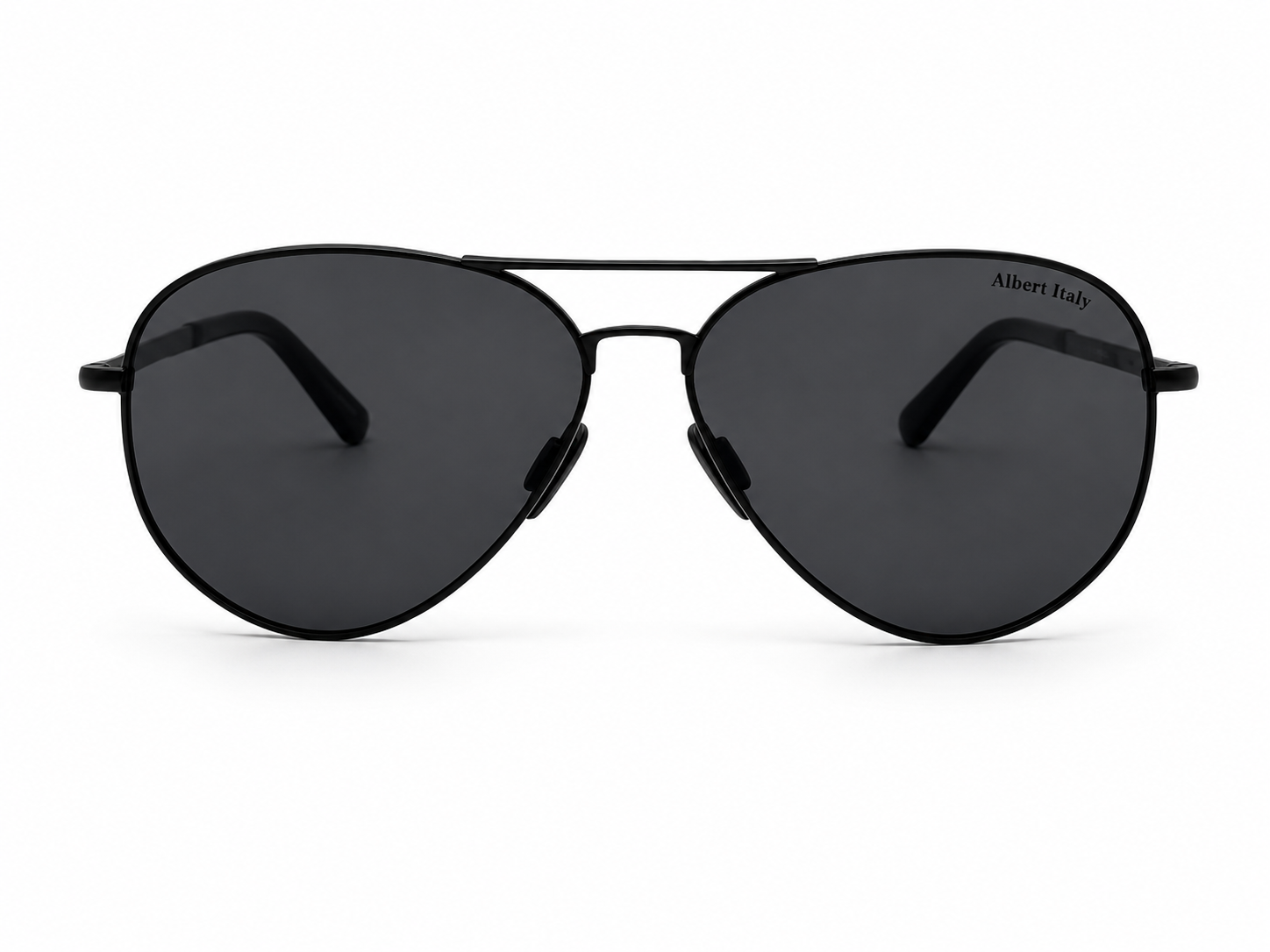 Albert Italy Matte Black Aviator Sunglasses