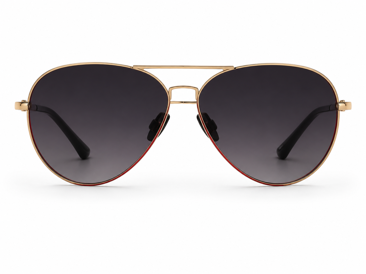 Albert Italy Gold & Red Aviator Sunglasses