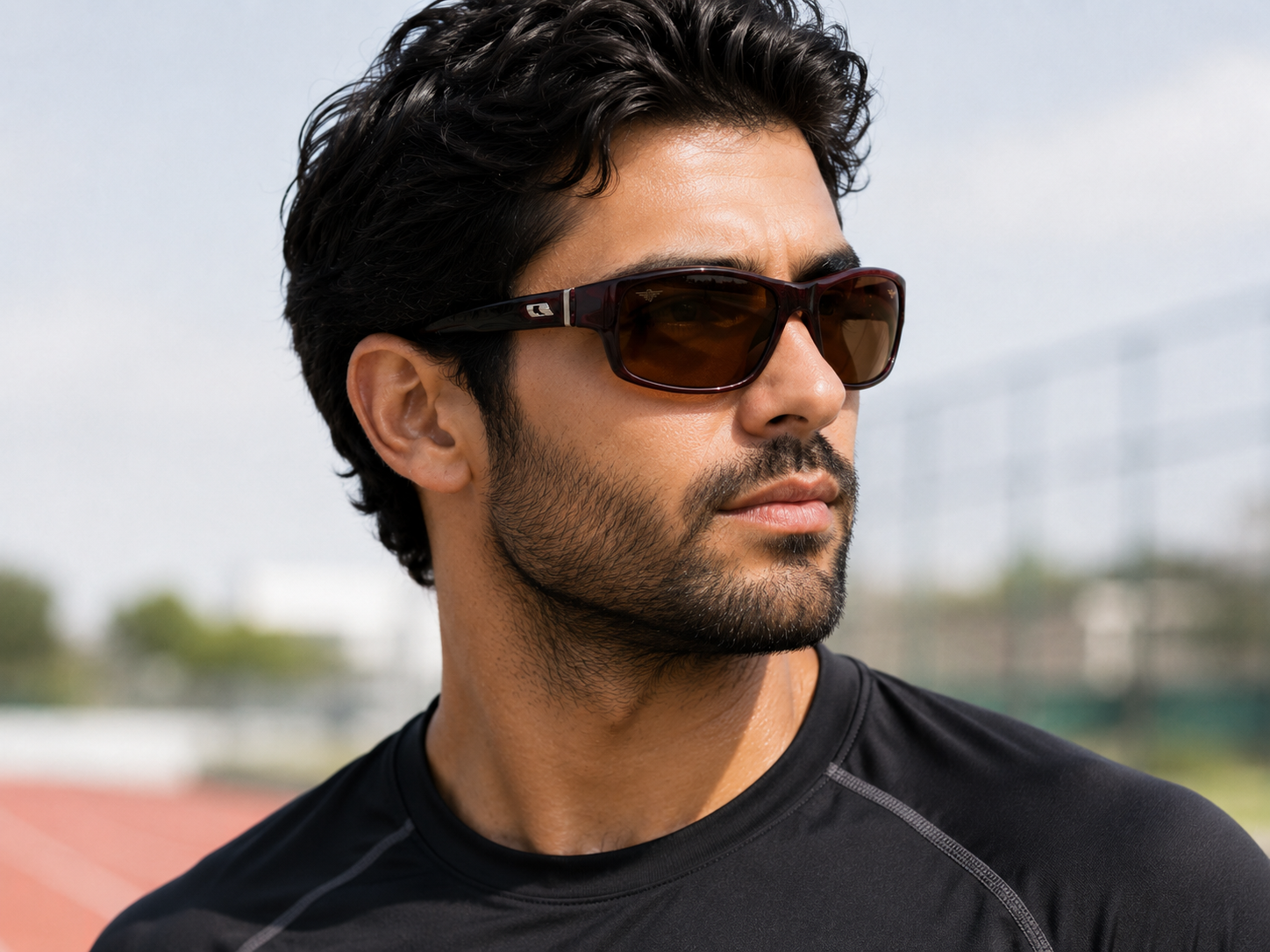 JET Wine Burgundy Sport Wraparound Polarized Sunglasses - Image 5