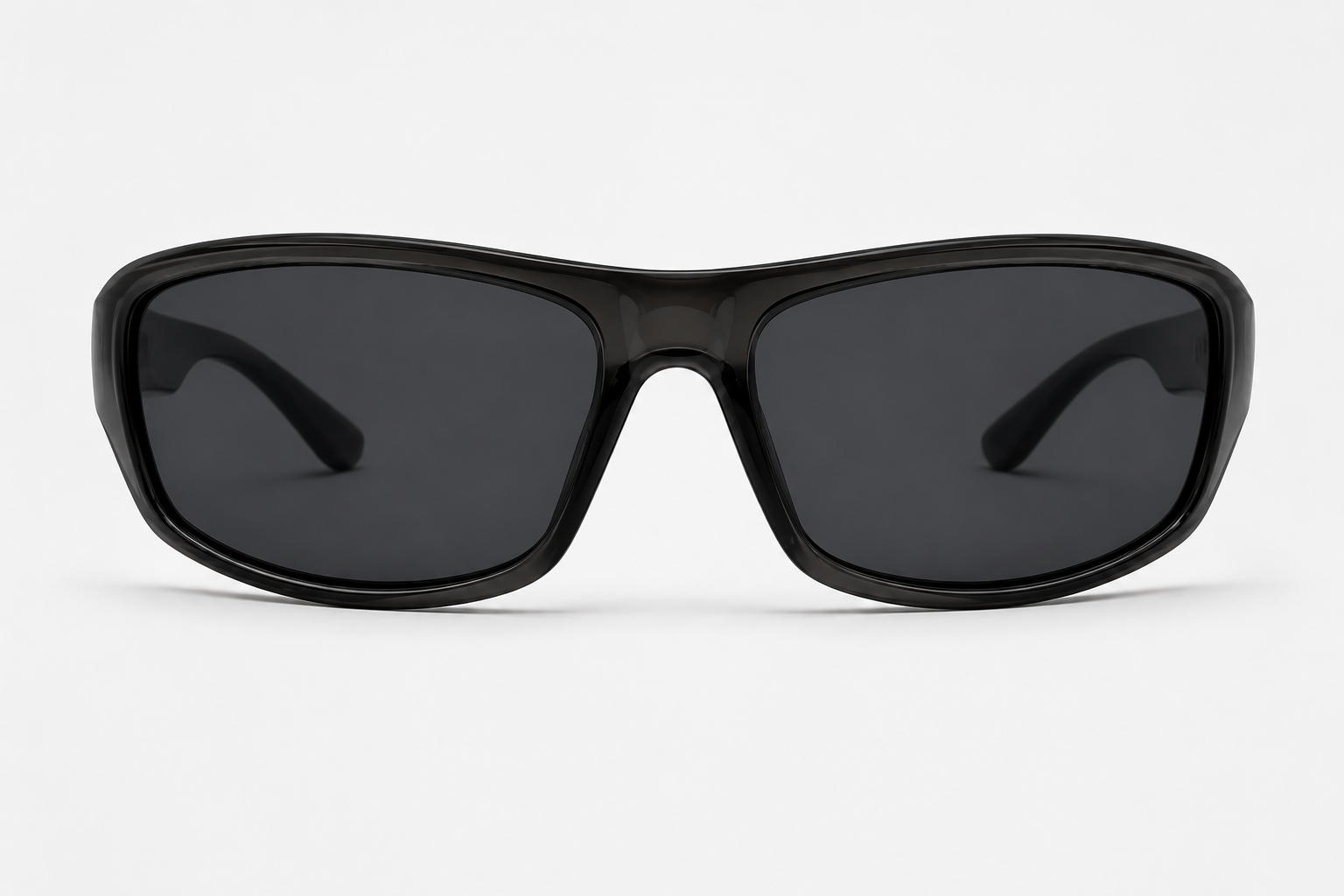 JET Transparent Grey-to-Black Wraparound Polarized Sunglasses