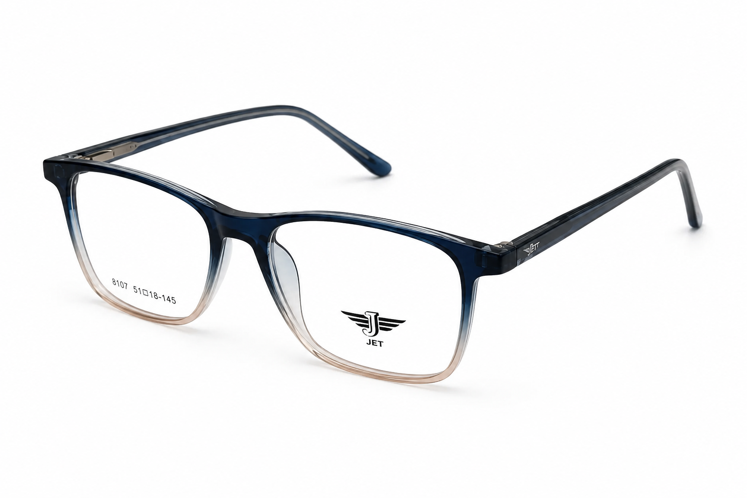 JET Navy Blue Gradient Rectangular Acetate Frame