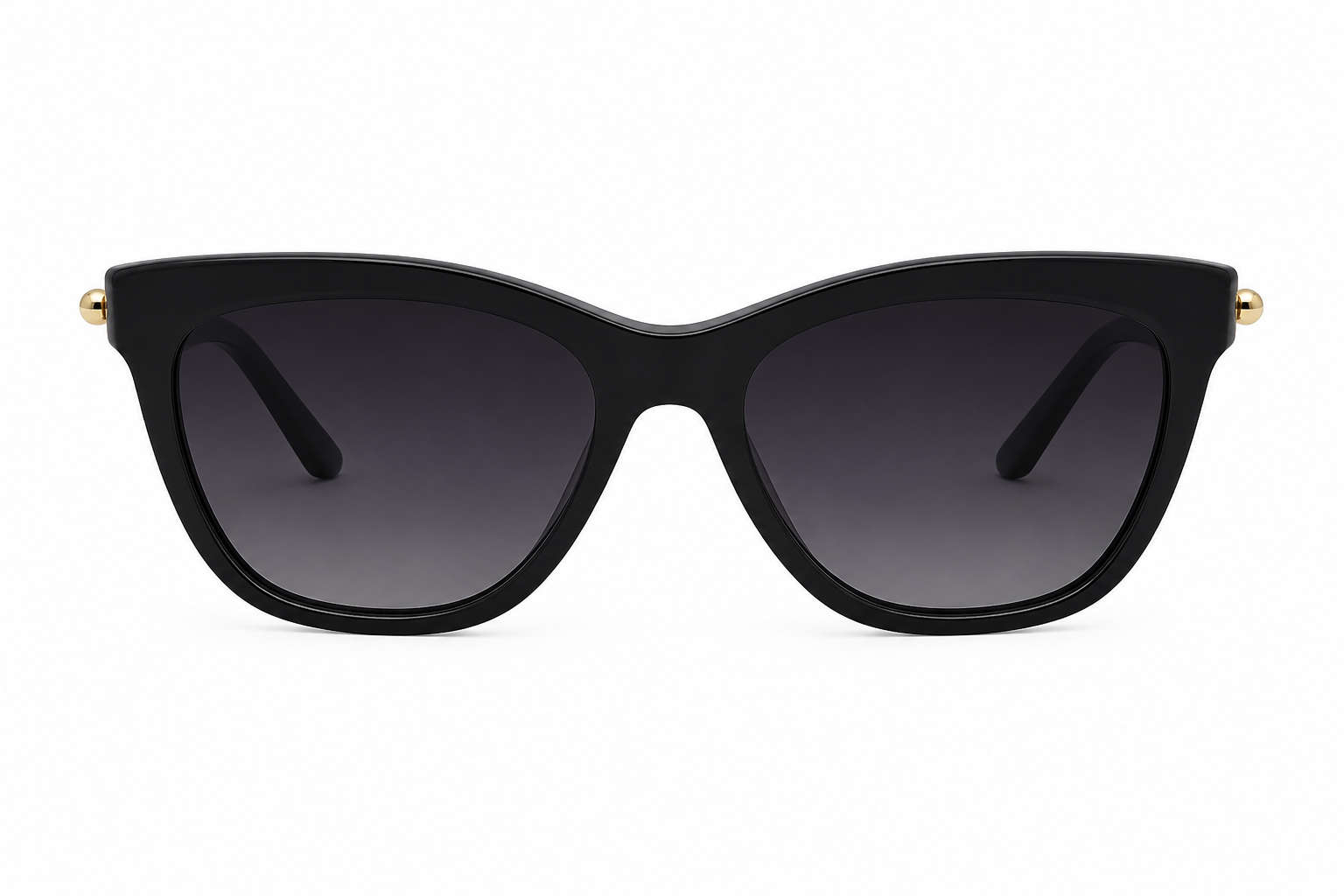 Albert Italy Glossy Black Cat-Eye Acetate Sunglasses