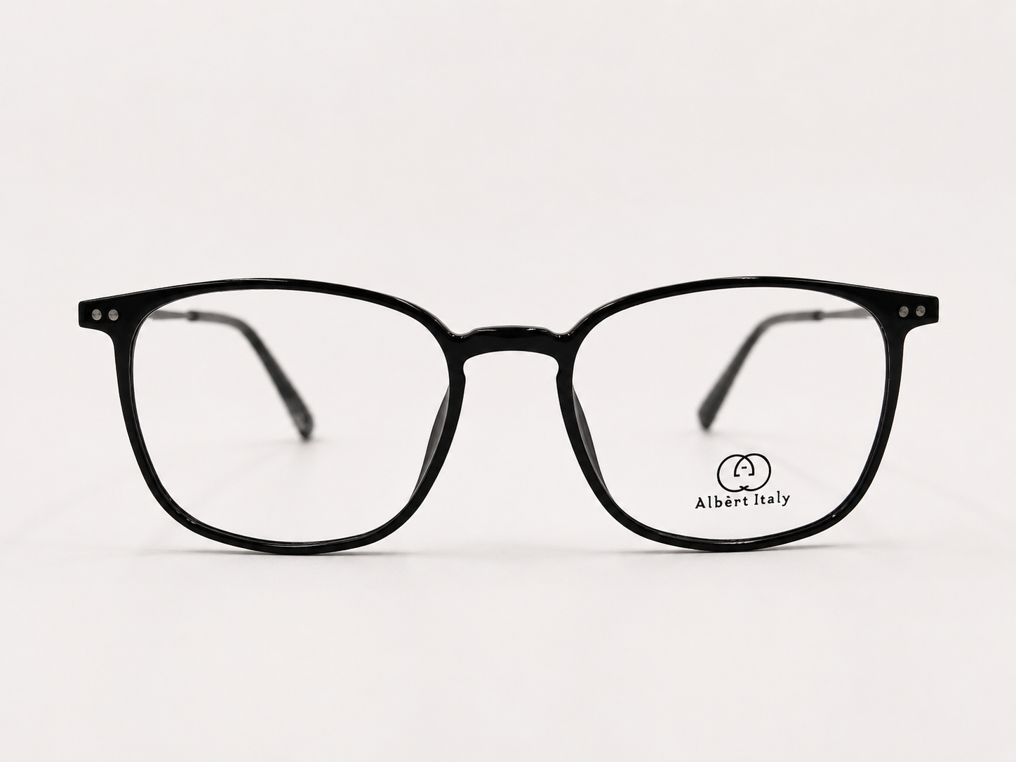 Albert Italy Glossy Black & Silver Square  Frame