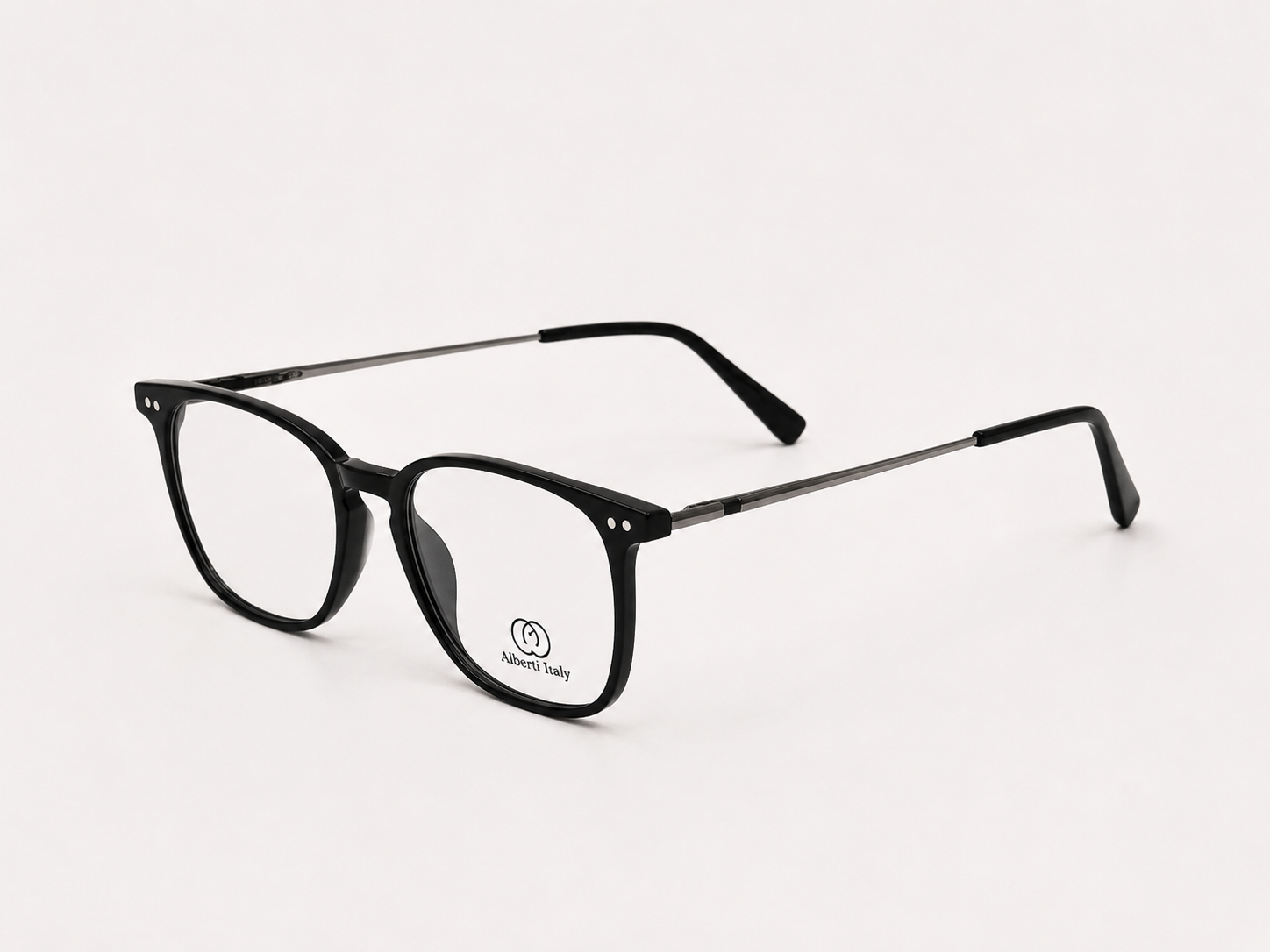 Albert Italy Glossy Black & Silver Square Frame - Image 2
