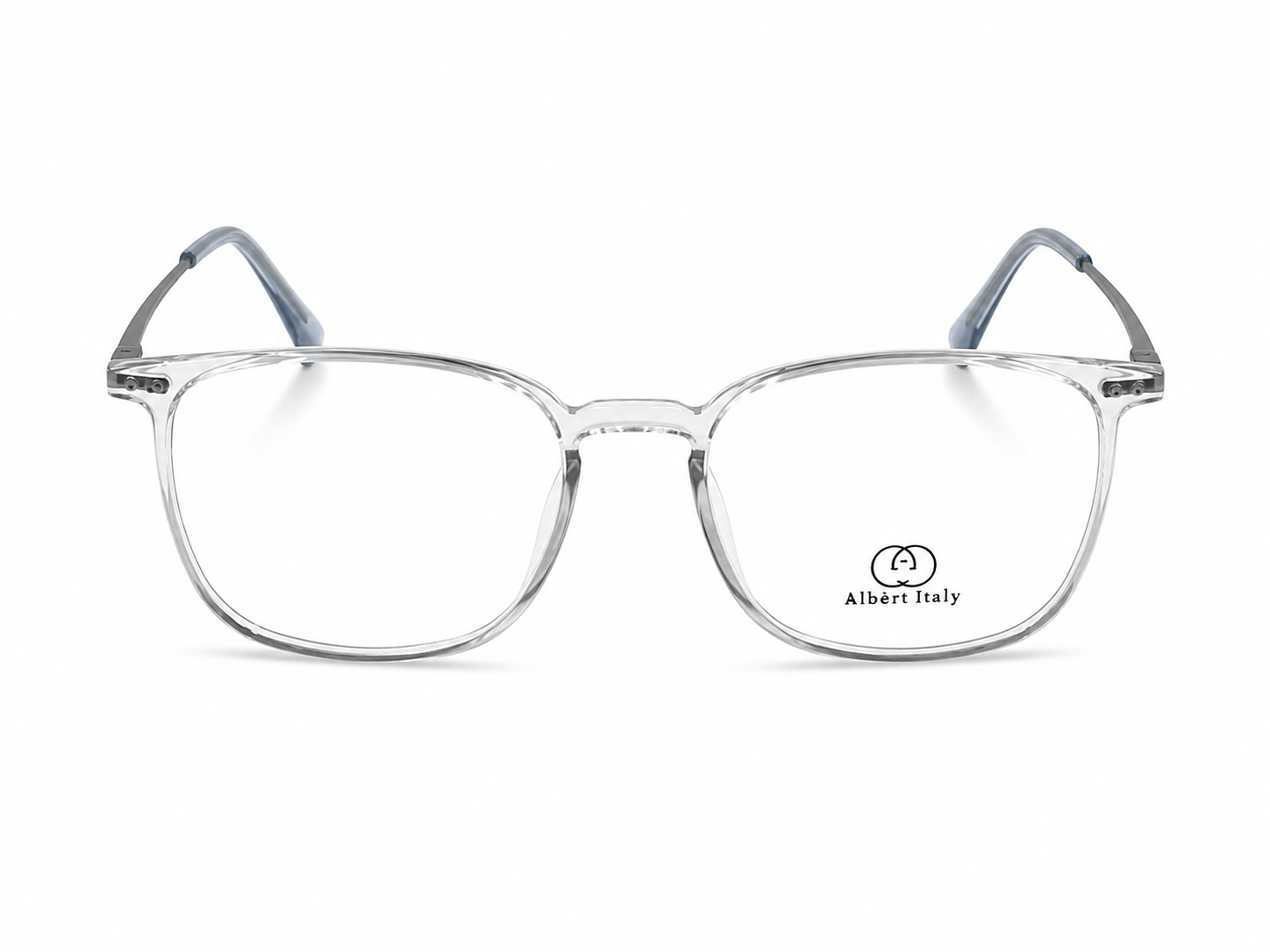 Albert Italy Crystal Clear & Gunmetal Square Frame