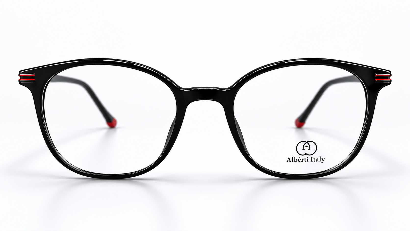Albert Italy Black & Red Square Frame