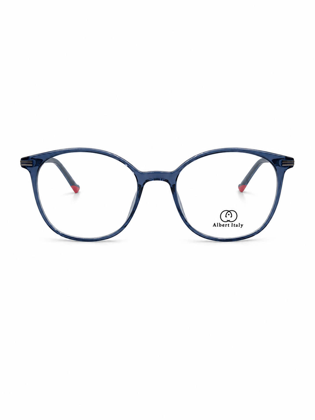 Albert Italy Smoke Grey & Red Round Frame