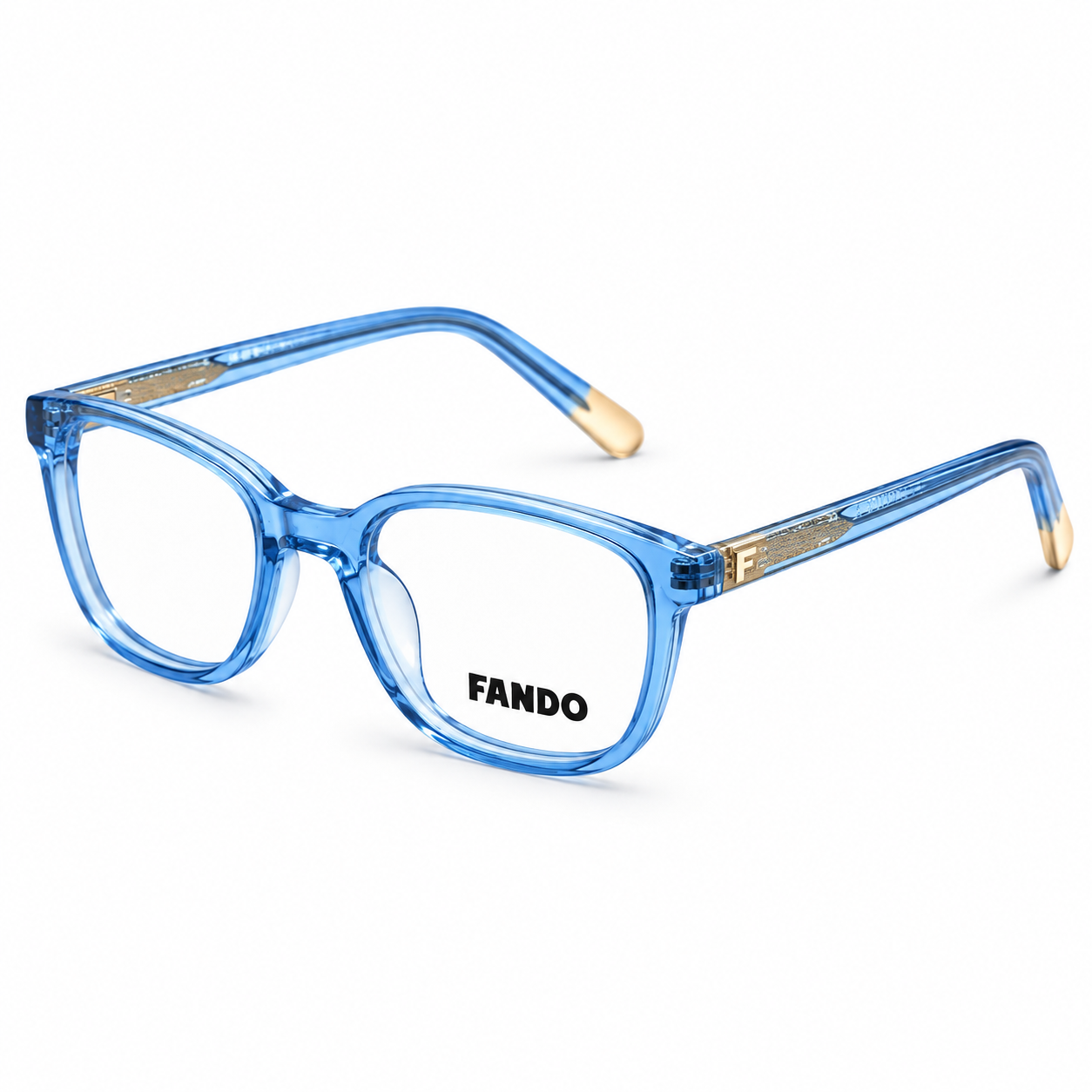 FANDO Crystal Clear & Deep Navy Round Panto Frame