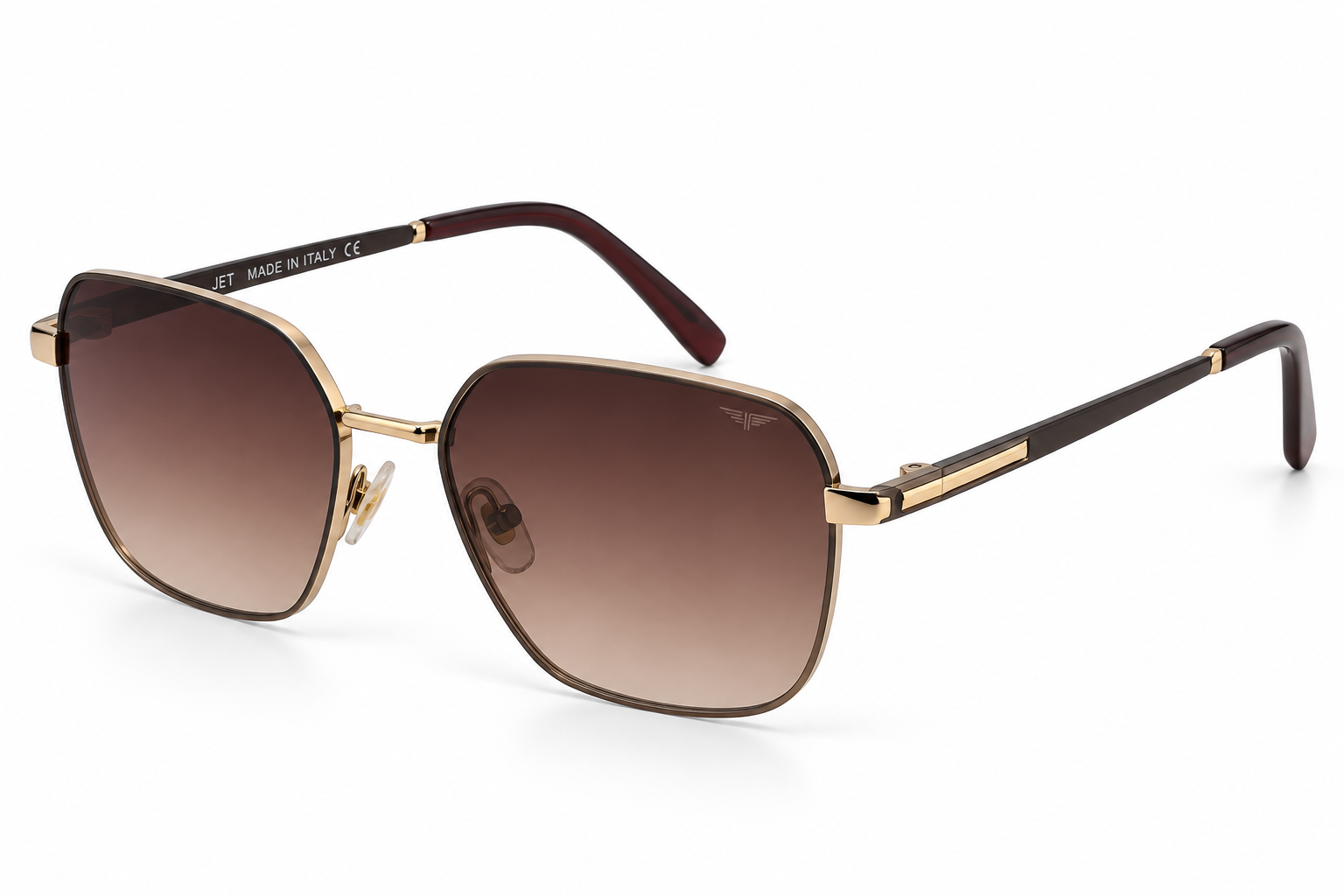 JET Bronze Gold & Brown Rounded Square Sunglasses