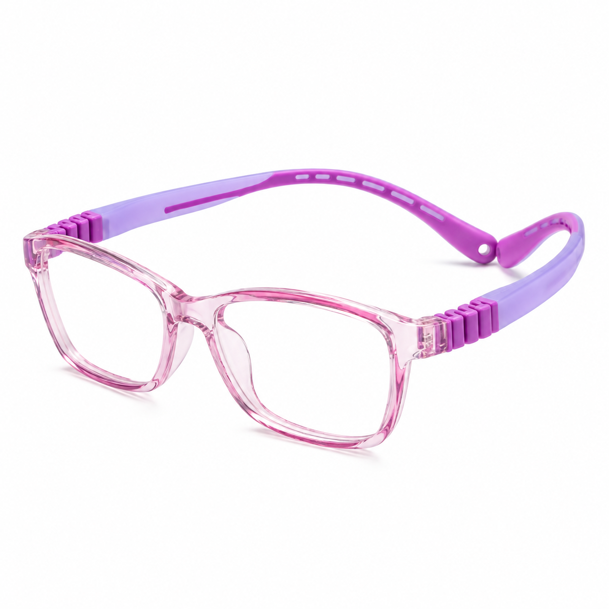 FANDO Kids Crystal Purple Rectangular Frame