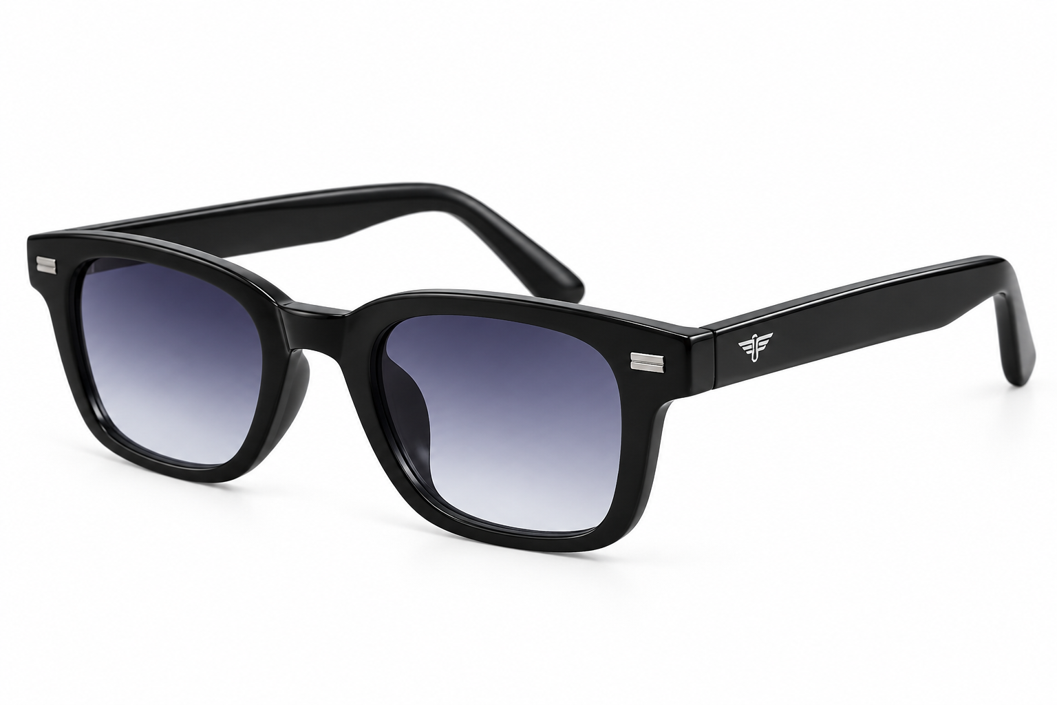 JET Black & Purple Grey Wayfarer Sunglasses